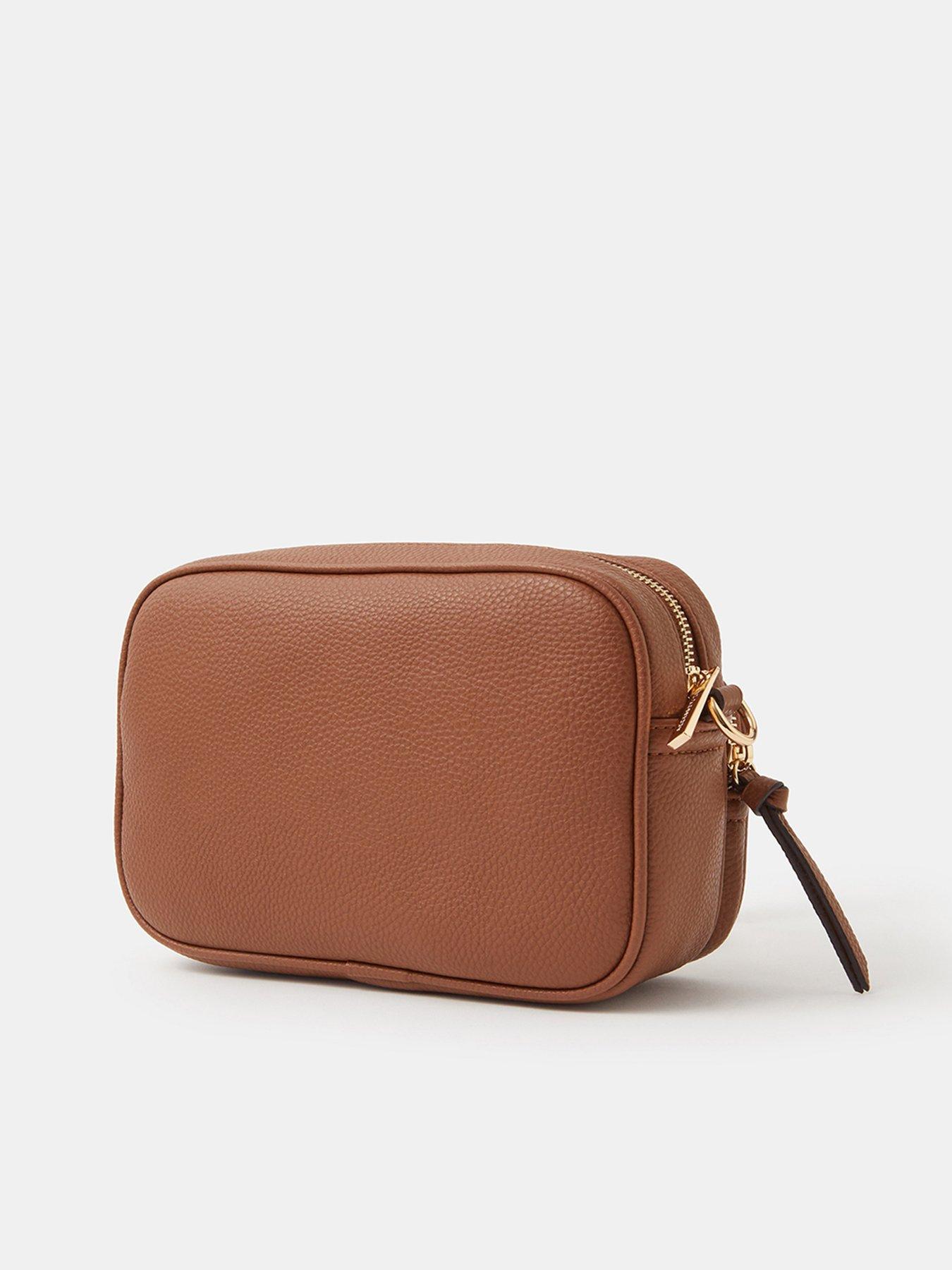  image of accessorize-double-zip-camera-bag-brown
