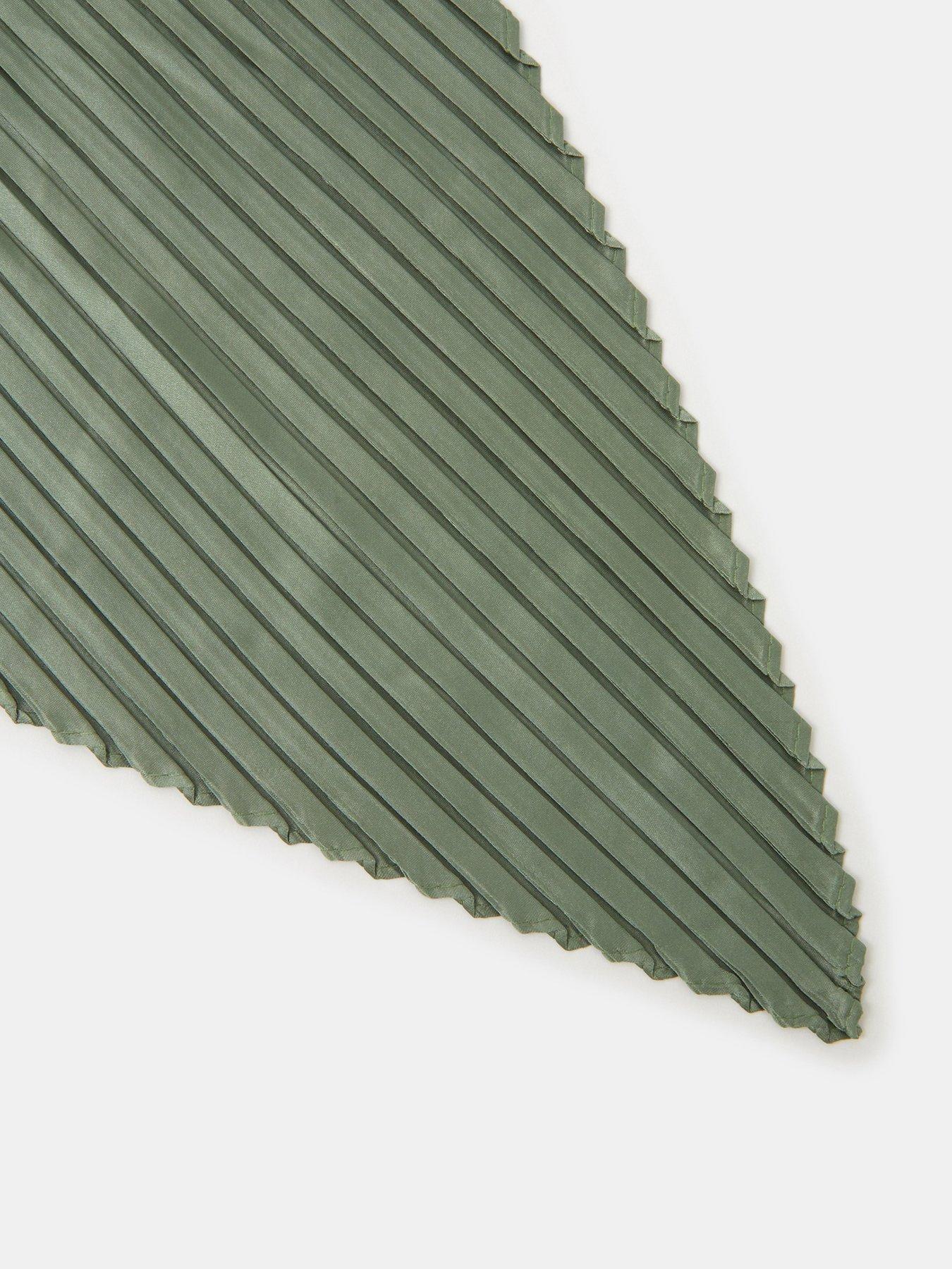  image of accessorize-pleated-square-satin-scarf-green
