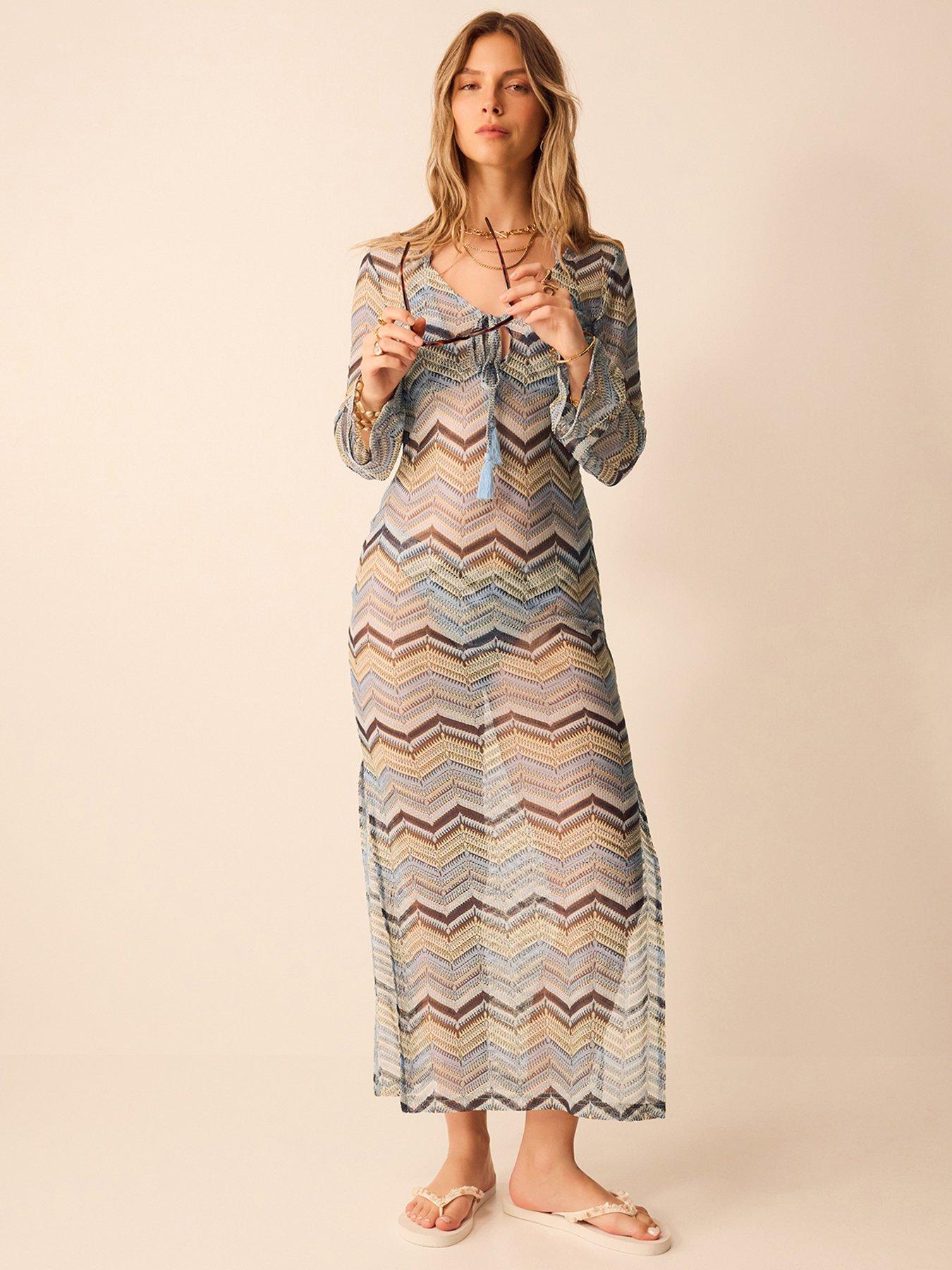 Accessorize Zig Zag Crochet Maxi Dress - Multi