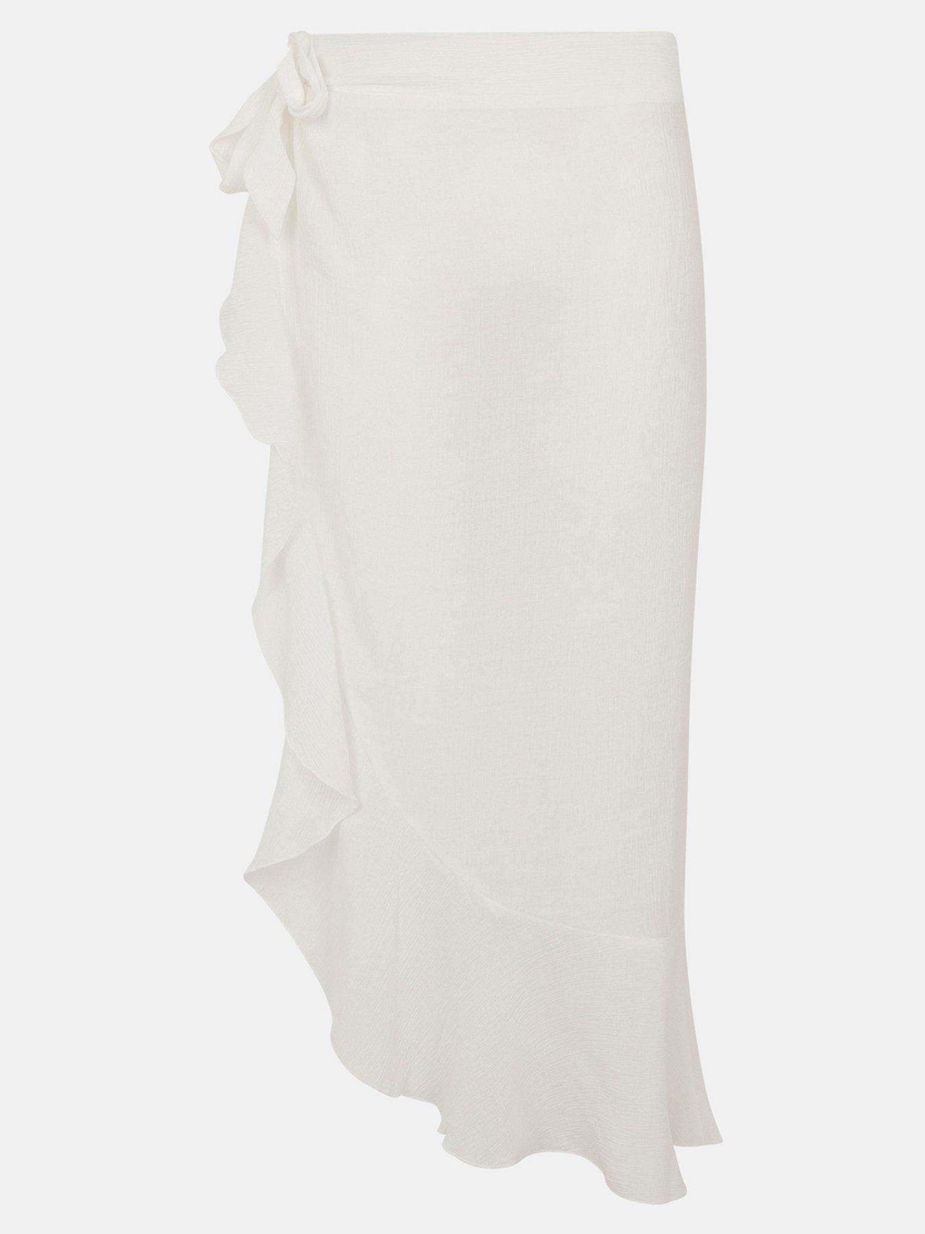  image of accessorize-ruffle-sarong-skirt-white
