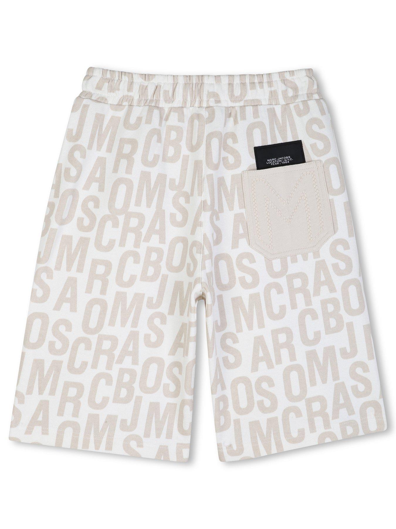 Image 2 of 3 of MARC JACOBS Boys Mongram Print Shorts - Ivory