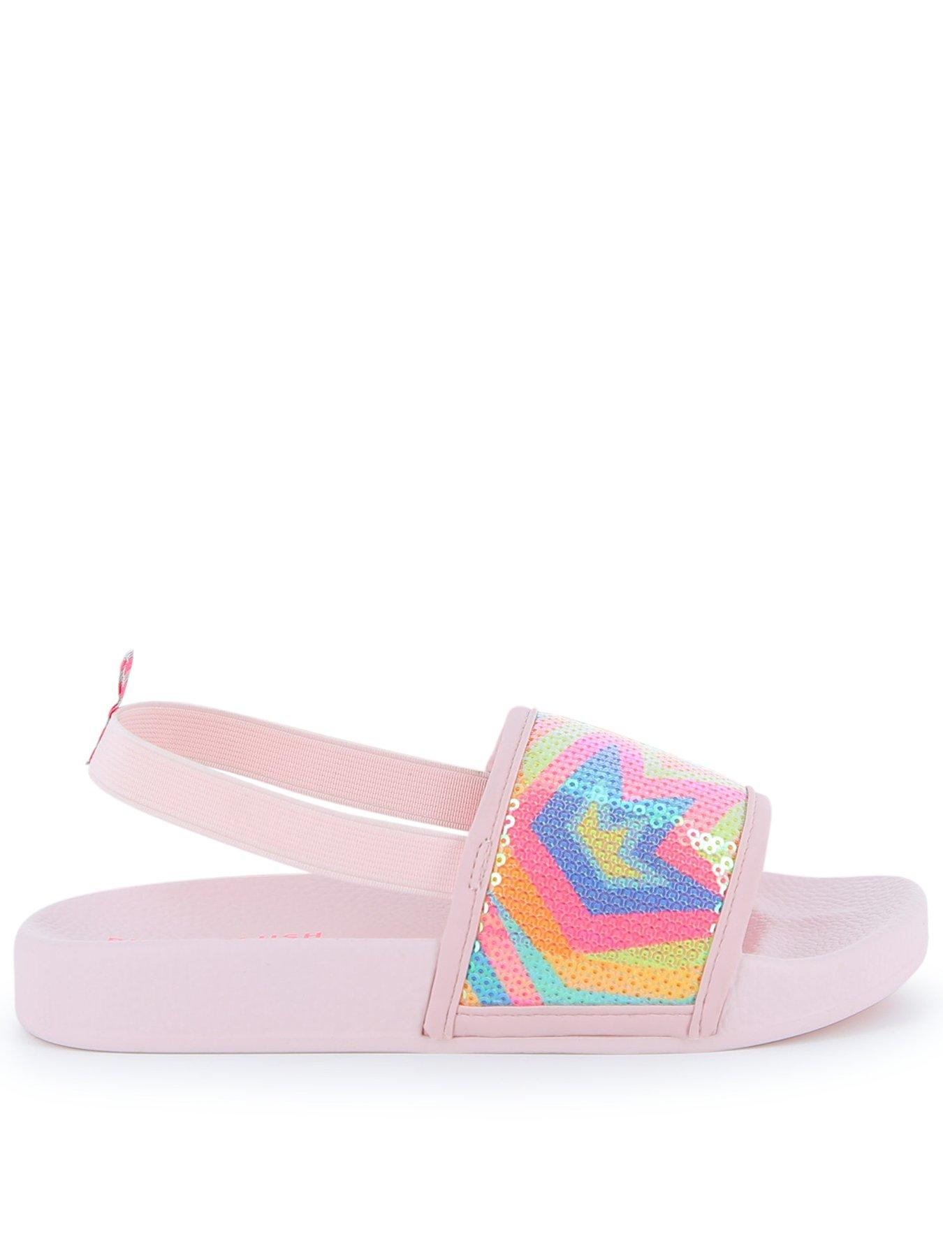 Image 1 of 6 of Billieblush Girls Sequin Sliders - Light Pink