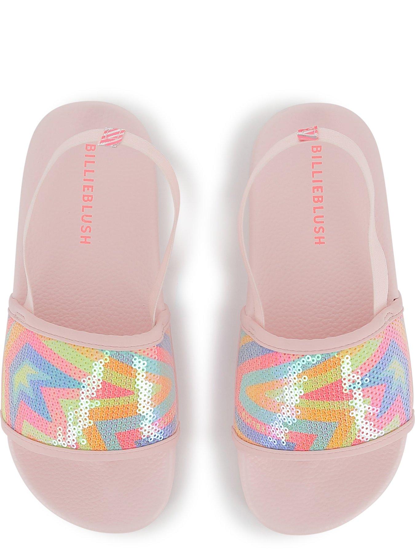 Image 4 of 6 of Billieblush Girls Sequin Sliders - Light Pink