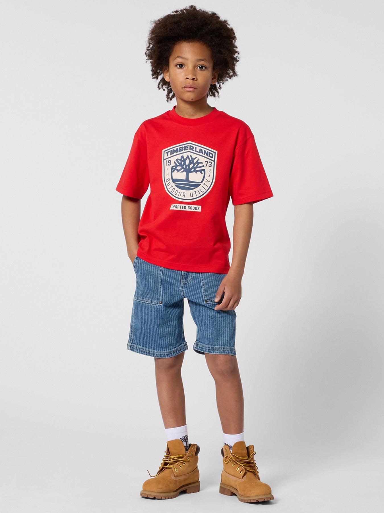 Timberland Boys Short Sleeve T-shirt - Red