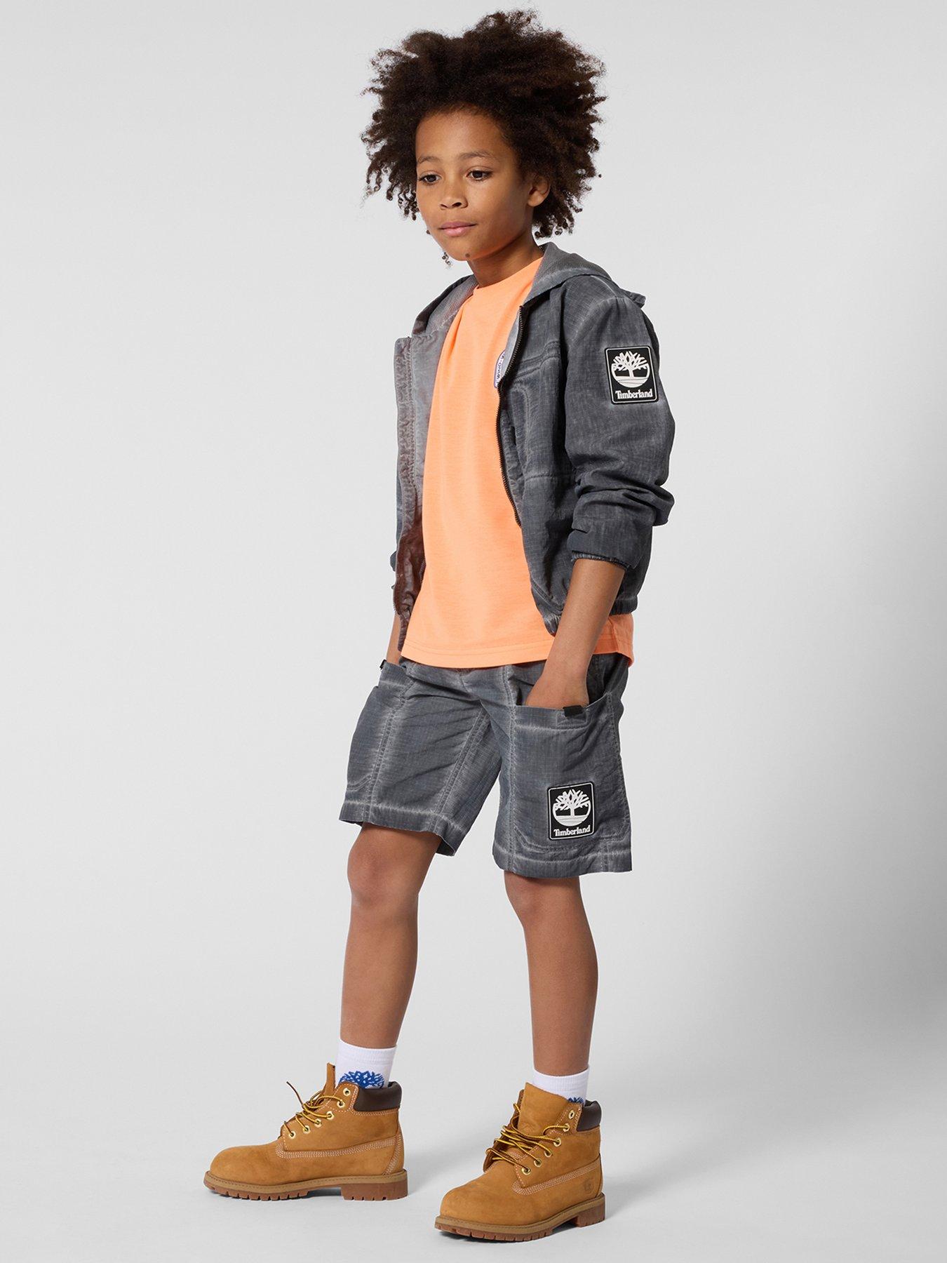 Timberland Boys Badge Short Sleeve T-shirt - Orange