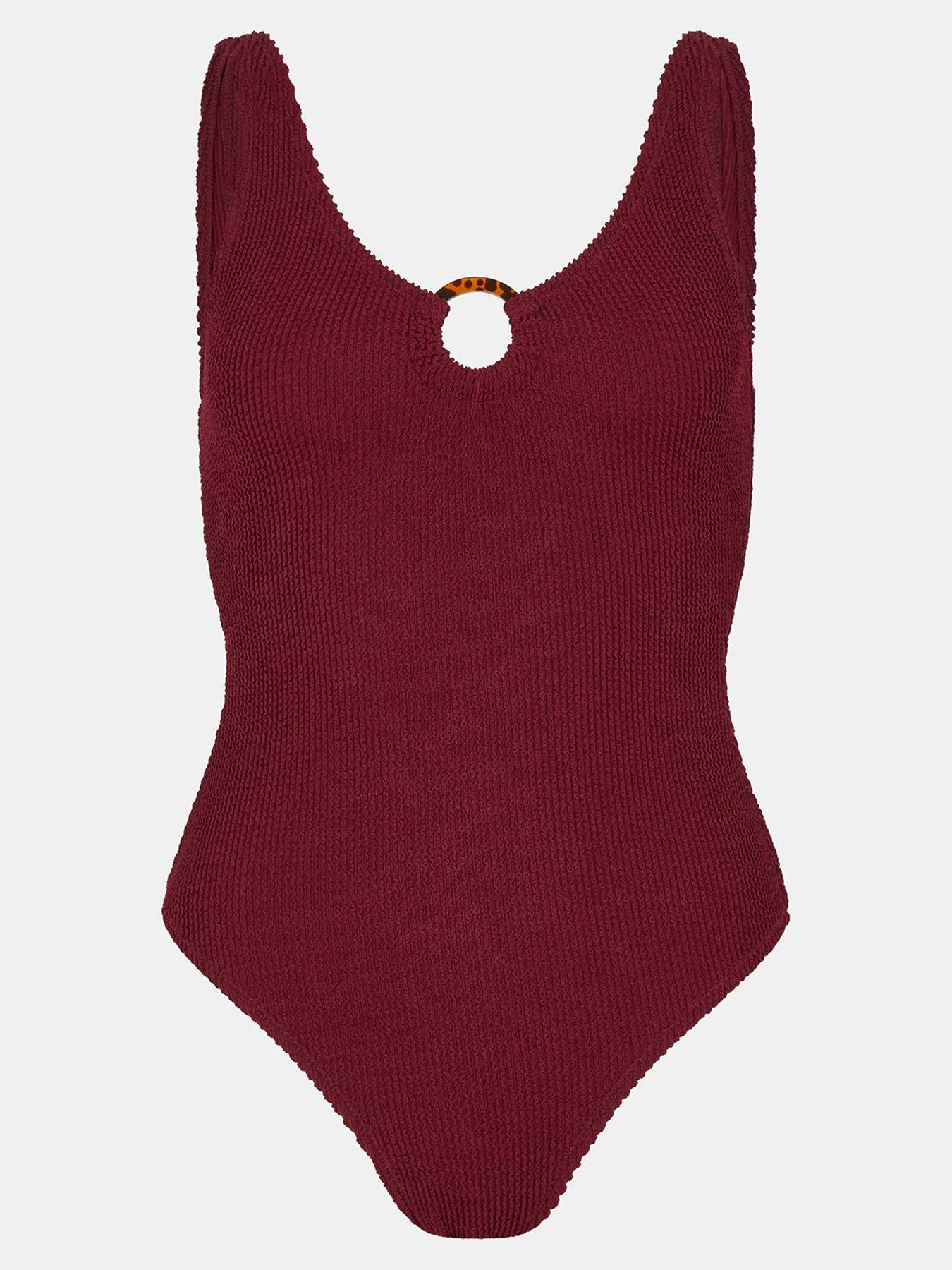  image of accessorize-seersucker-swimsuit-red