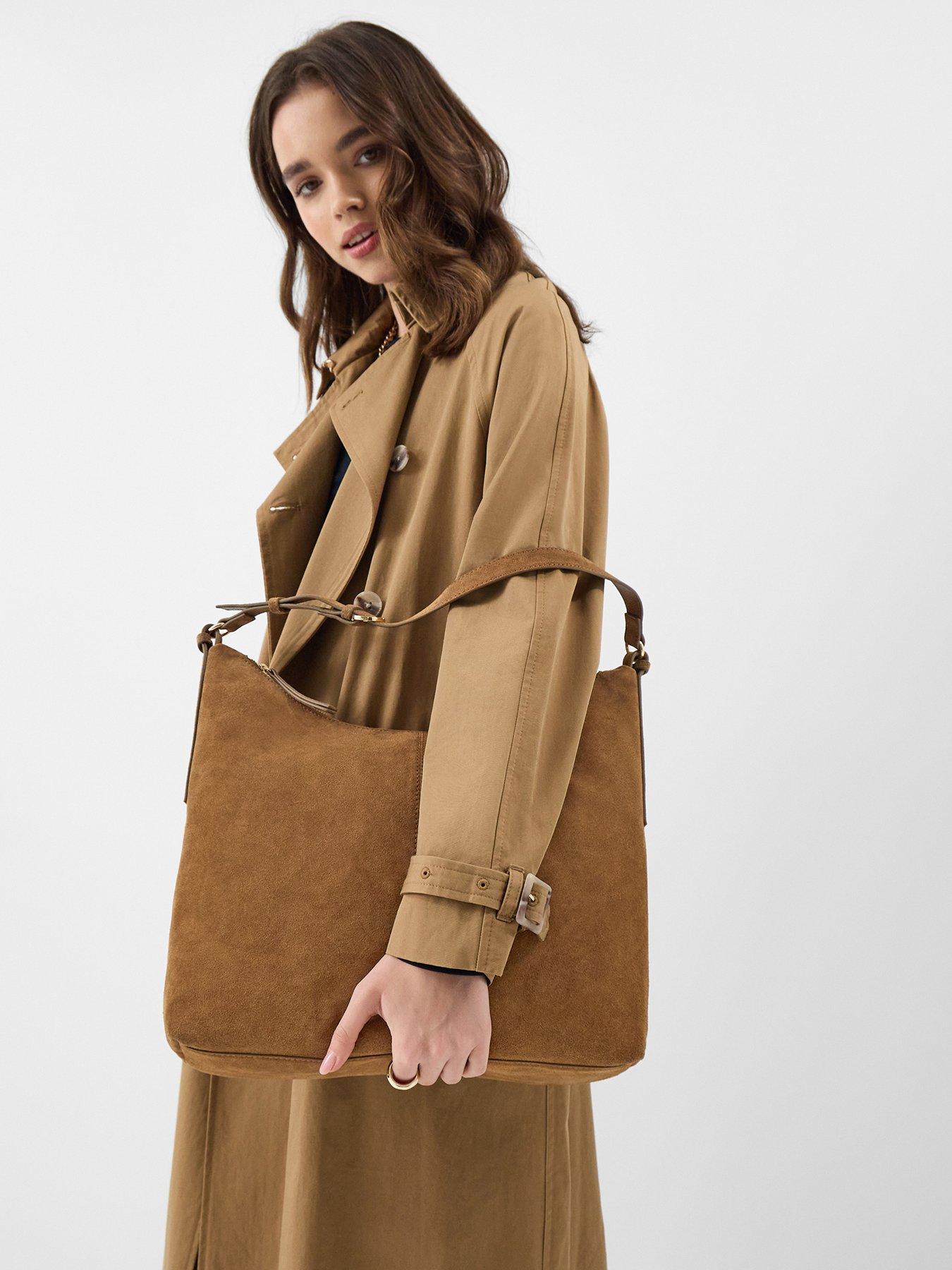 Image 2 of 5 of Accessorize Slouchy Suede Shoulder Bag - Brown