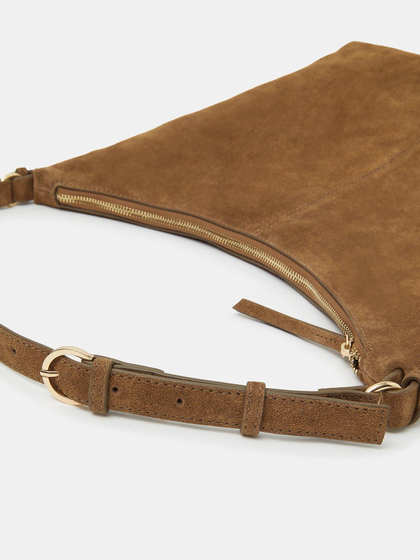 Image 4 of 5 of Accessorize Slouchy Suede Shoulder Bag - Brown