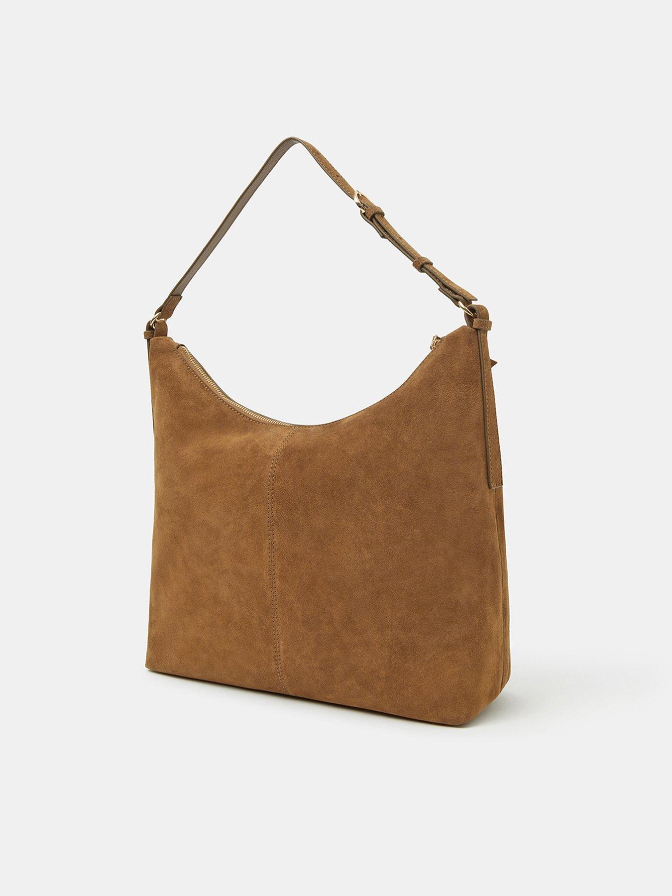 Image 5 of 5 of Accessorize Slouchy Suede Shoulder Bag - Brown