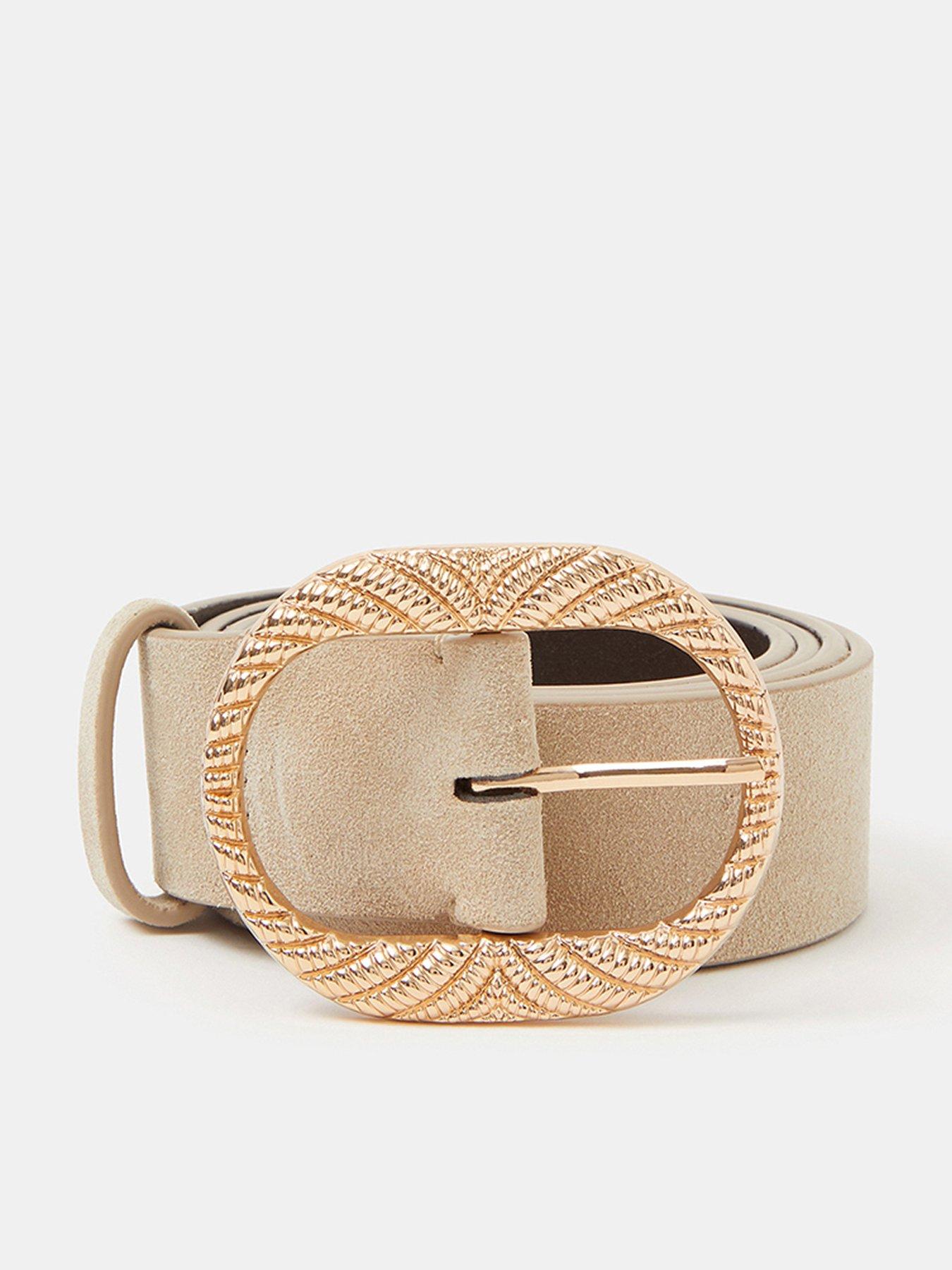  image of accessorize-textured-buckle-leather-belt-mink