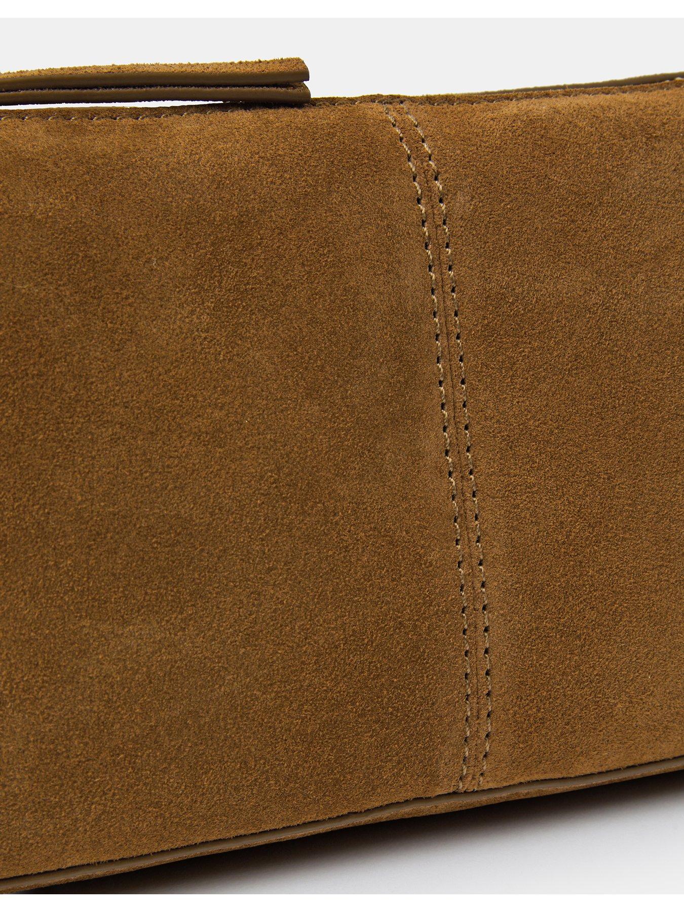  image of accessorize-suede-crossbody-handbag-brown