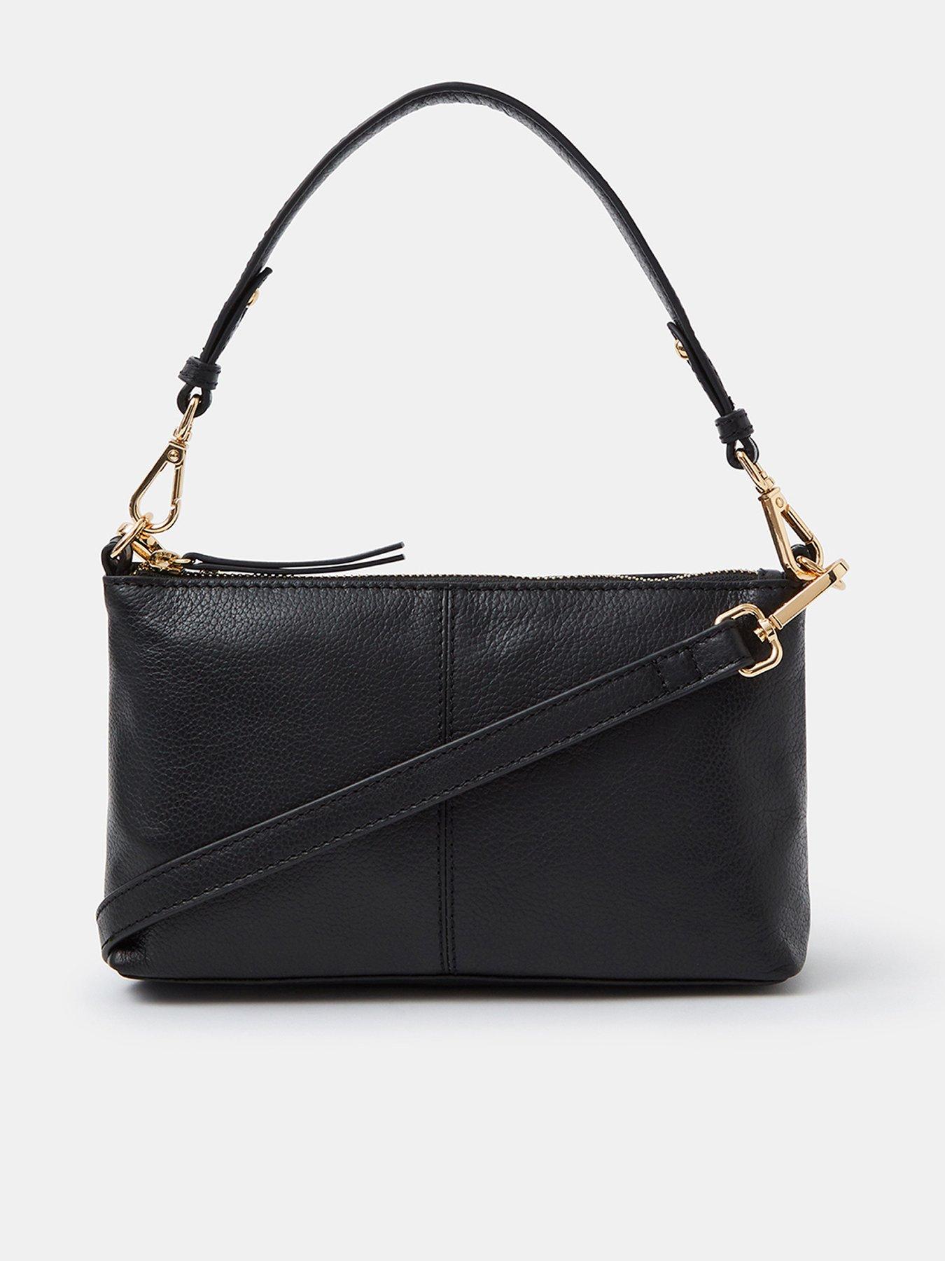 Accessorize Leather Crossbody Handbag - Black