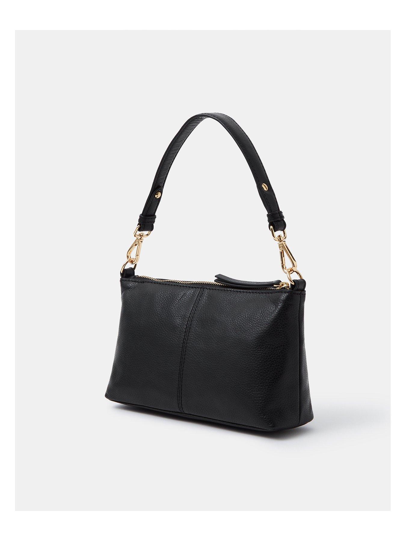  image of accessorize-leather-crossbody-handbag-black