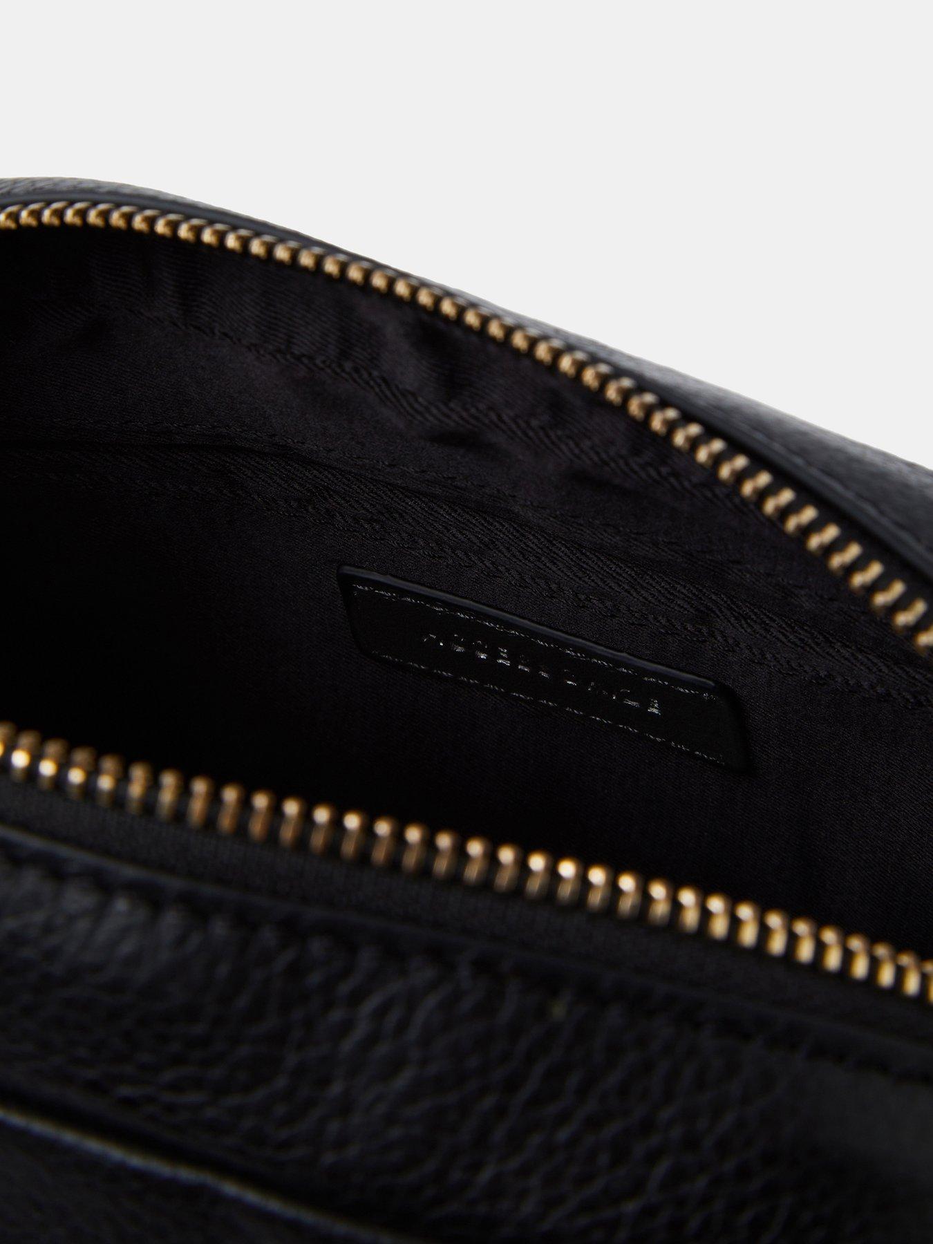  image of accessorize-tassel-leather-crossbody-bag-black