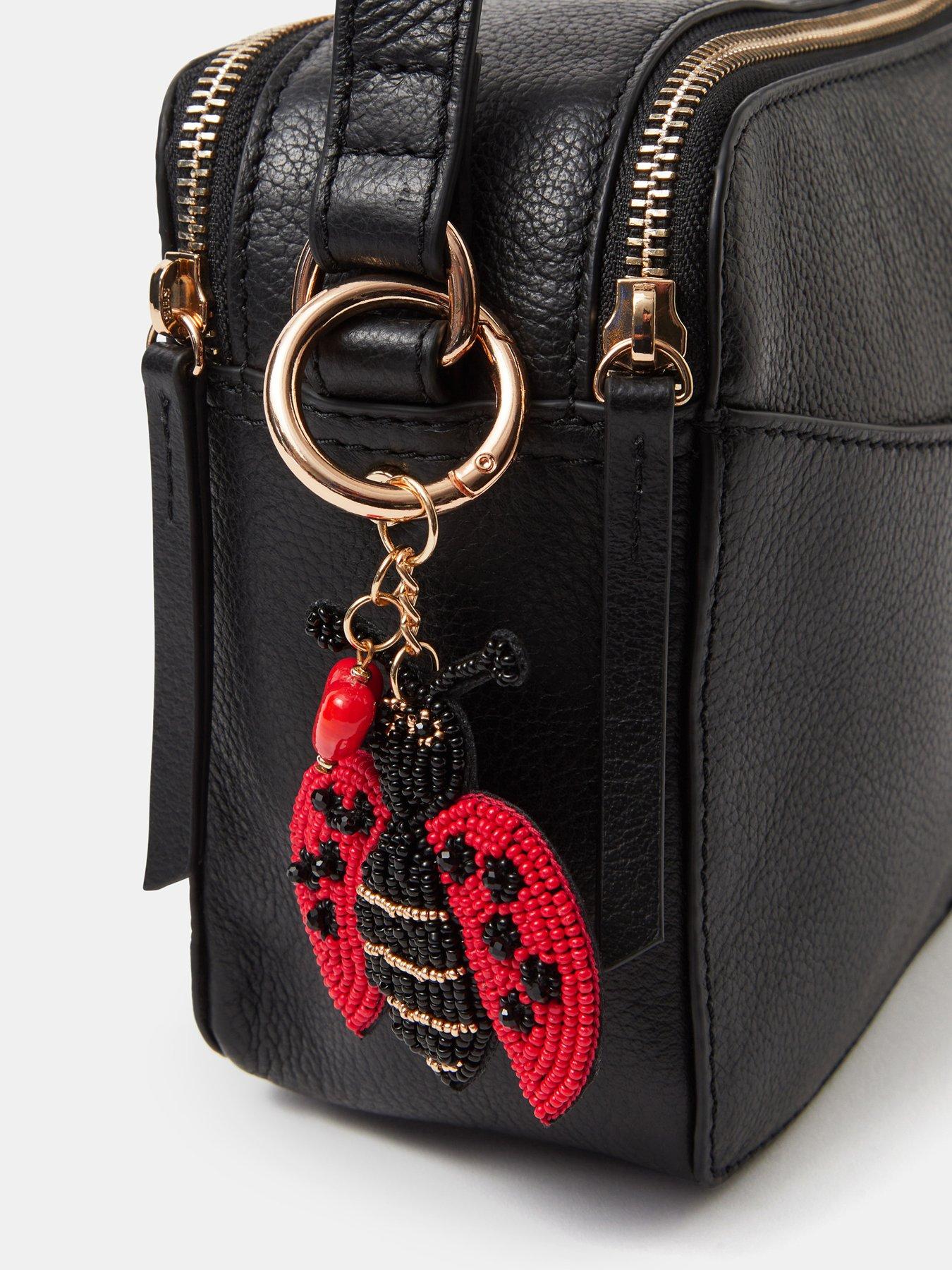 stillFront image of accessorize-beaded-love-bug-bag-charm-red