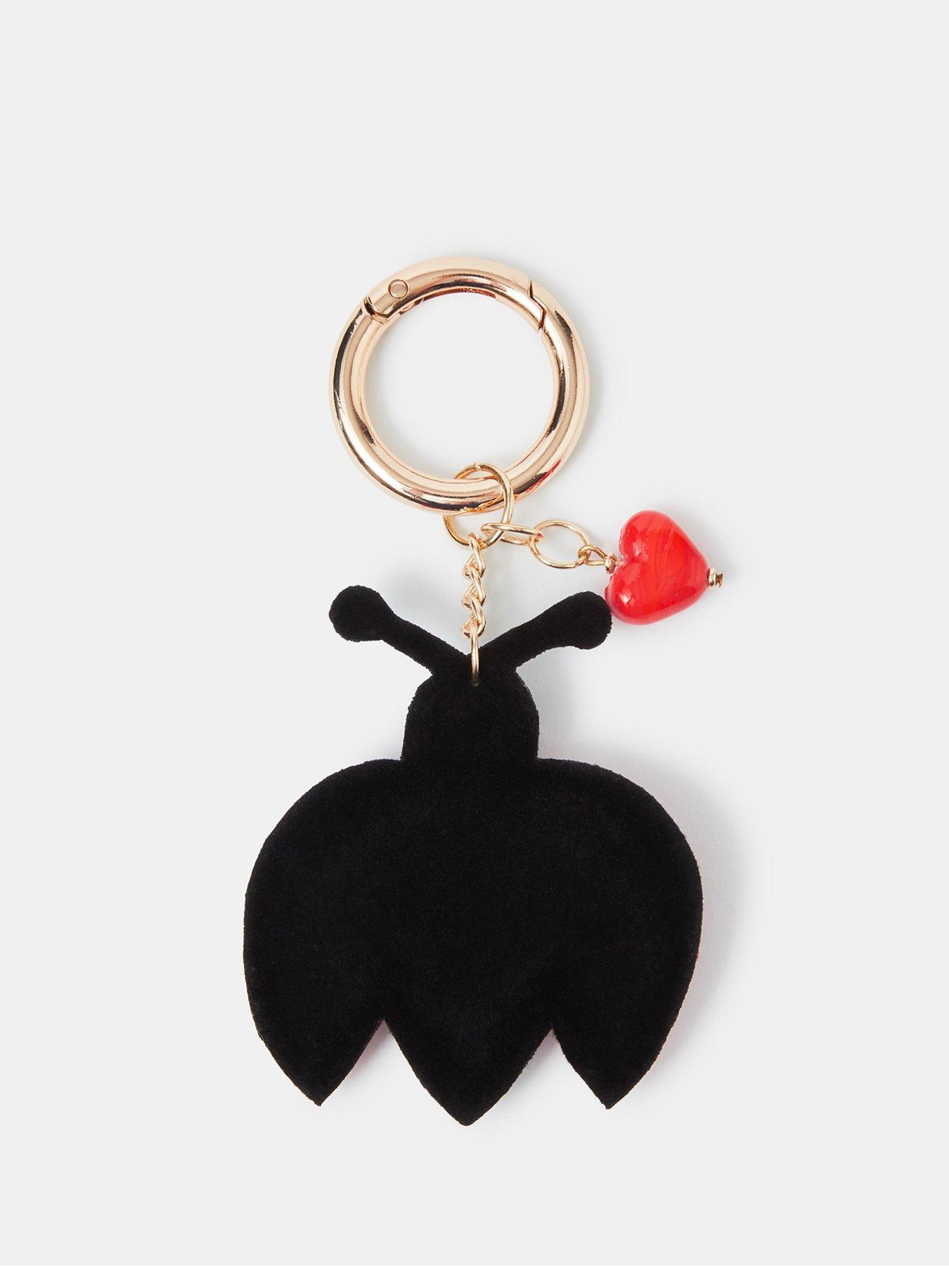  image of accessorize-beaded-love-bug-bag-charm-red