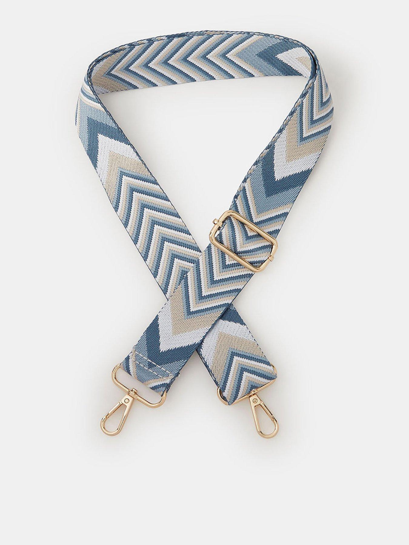  image of accessorize-chevron-bag-strap-blue