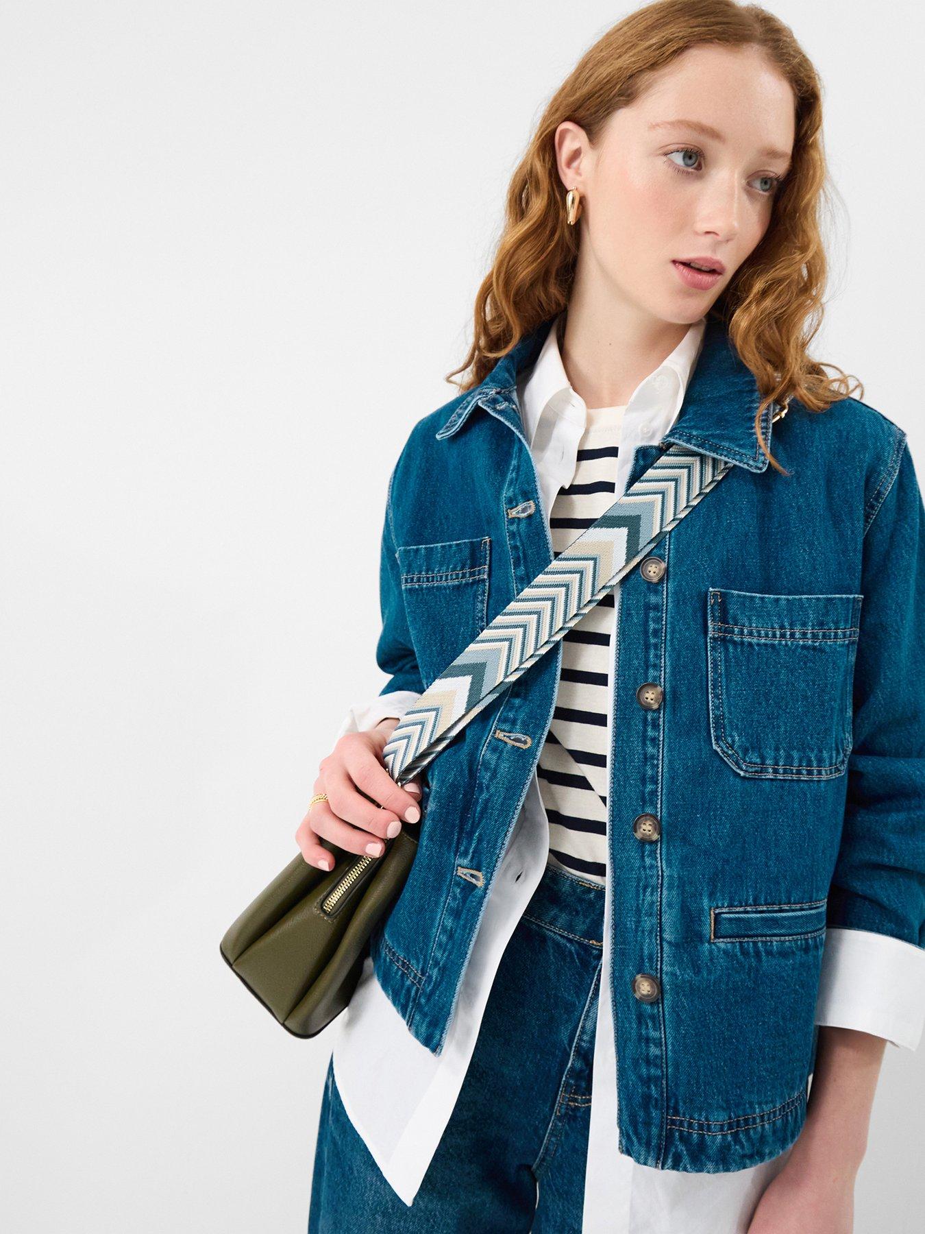 image of accessorize-chevron-bag-strap-blue