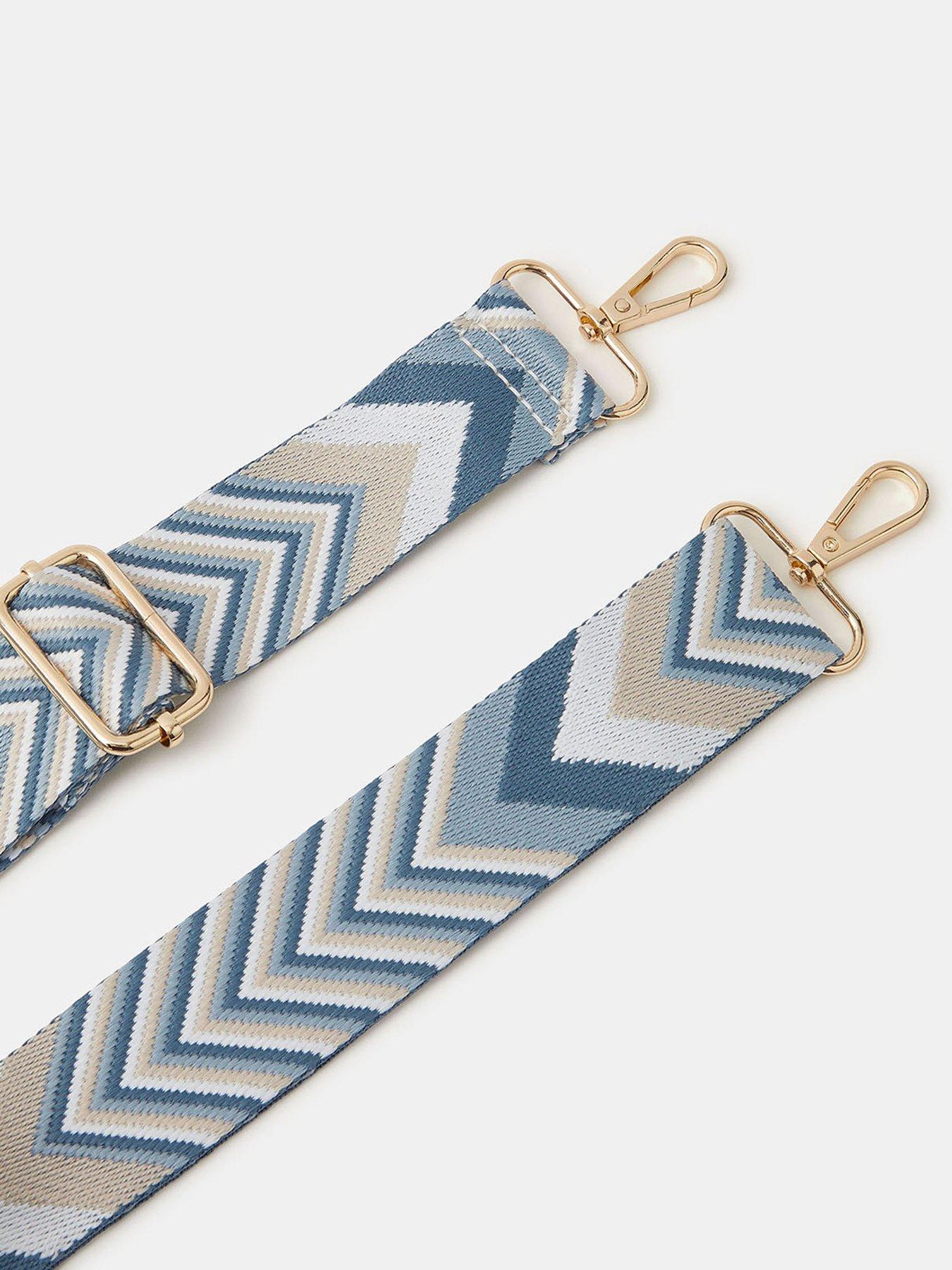  image of accessorize-chevron-bag-strap-blue