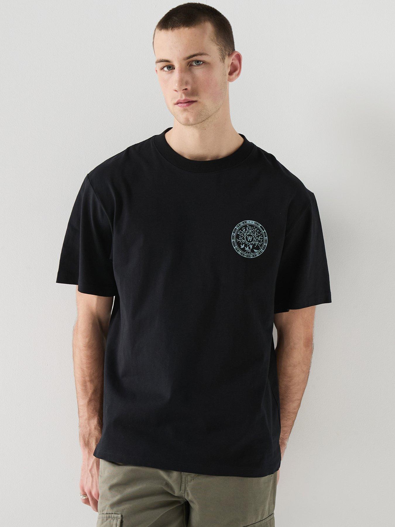 Double A by Wood Wood Hole Cover Graphic T-Shirt - Black
