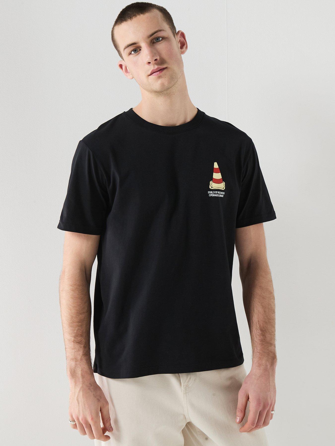 Double A by Wood Wood Cone Graphic T-Shirt - Black