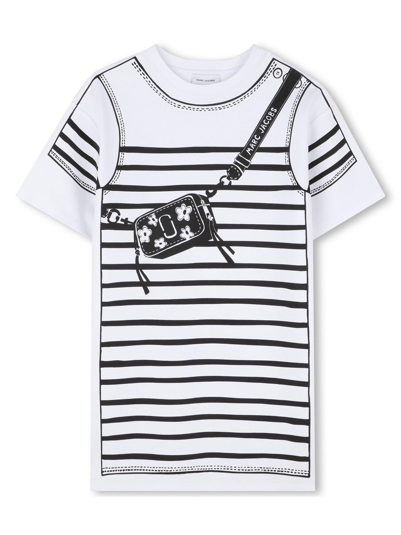 MARC JACOBS Girls Snapshot Bag Stripe Dress - White