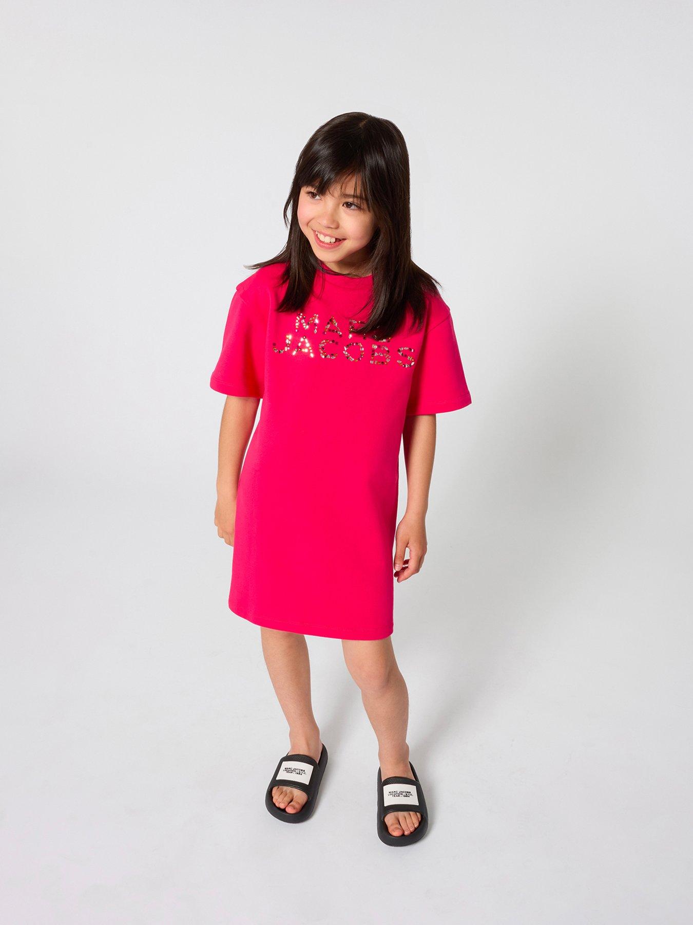 MARC JACOBS Girls Jewel Logo Dress - Pink