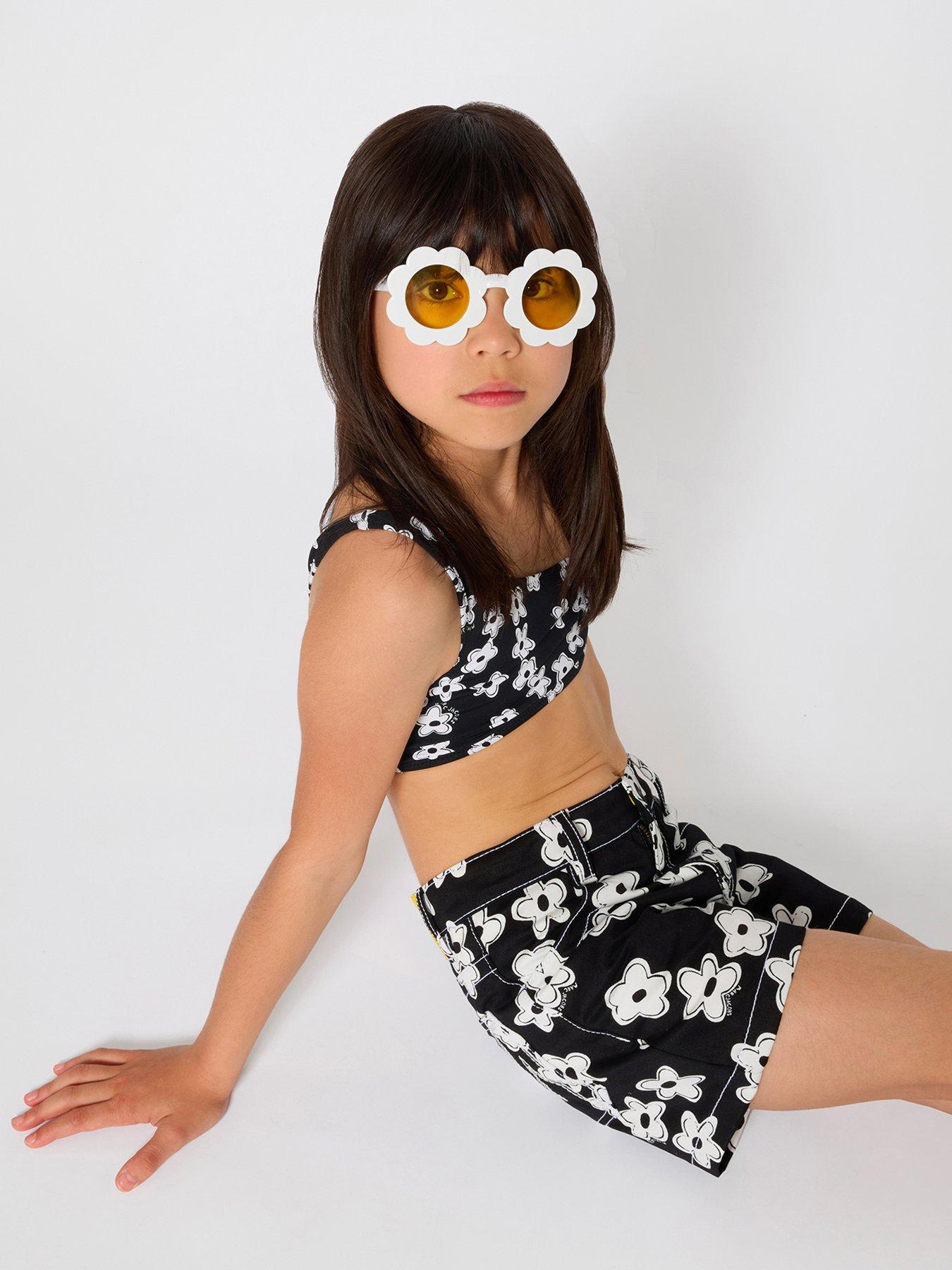 Image 1 of 4 of MARC JACOBS Girls Daisy Denim Shorts - Black