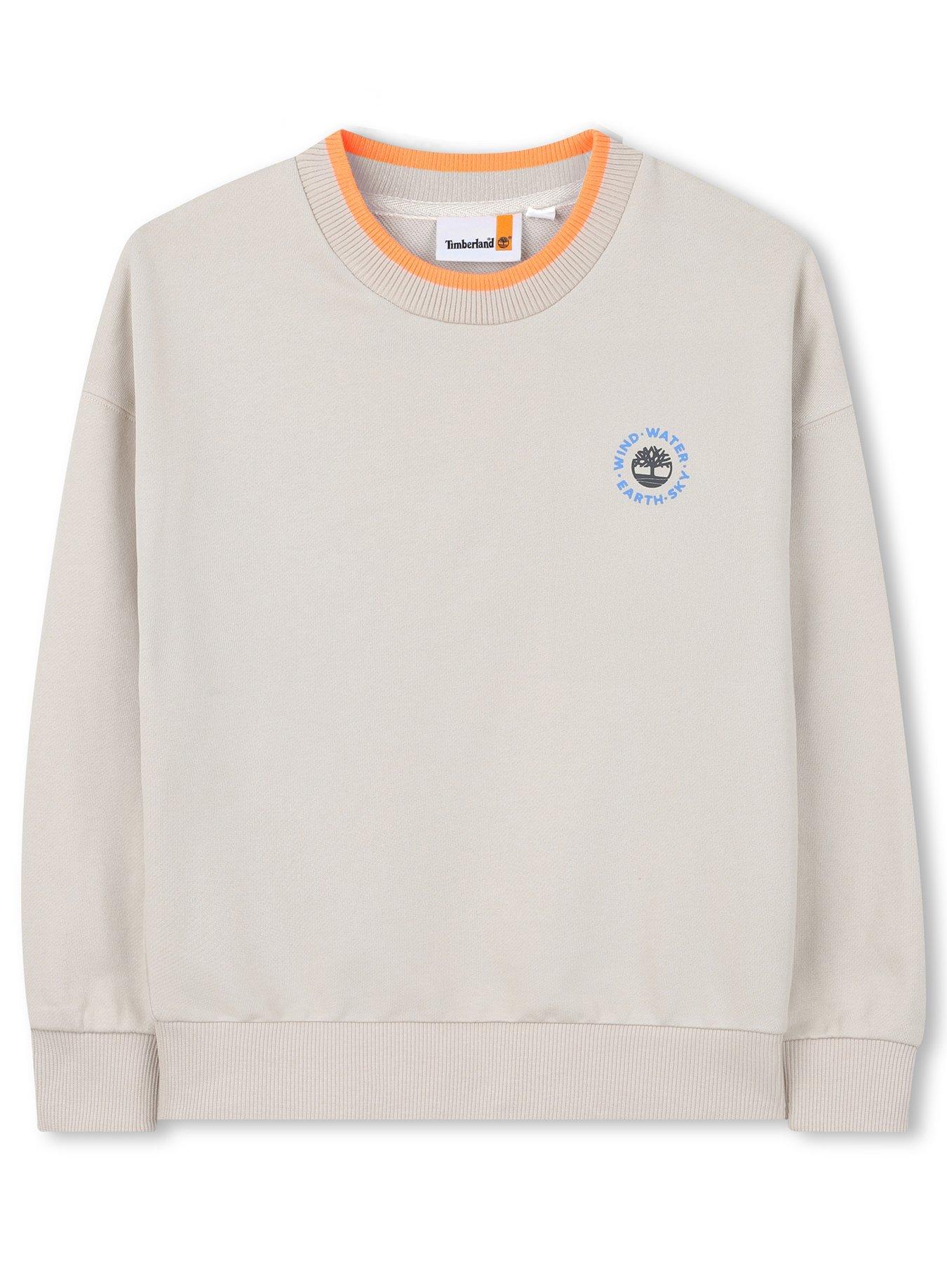 stillFront image of timberland-boys-back-print-sweatshirt-beige