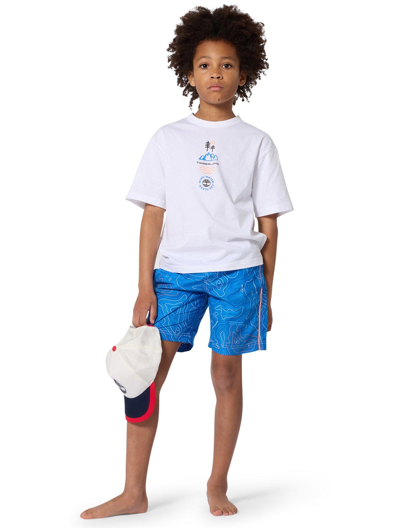 Timberland Boys Print Swim Shorts - Blue