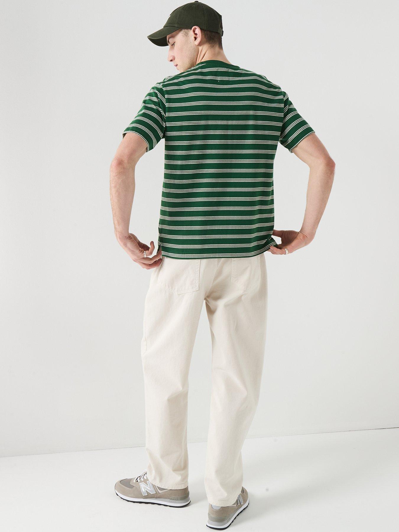 Image 2 of 6 of Double A by Wood Wood Striped T-Shirt - Green