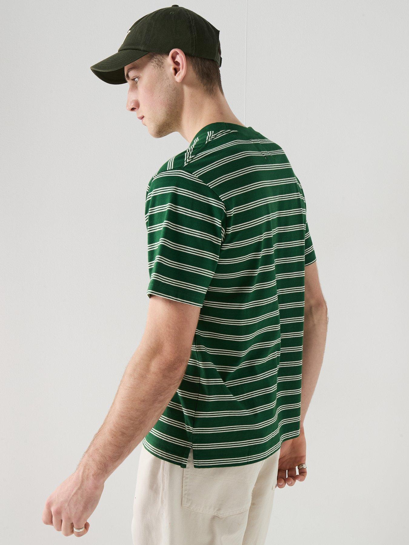 Image 5 of 6 of Double A by Wood Wood Striped T-Shirt - Green
