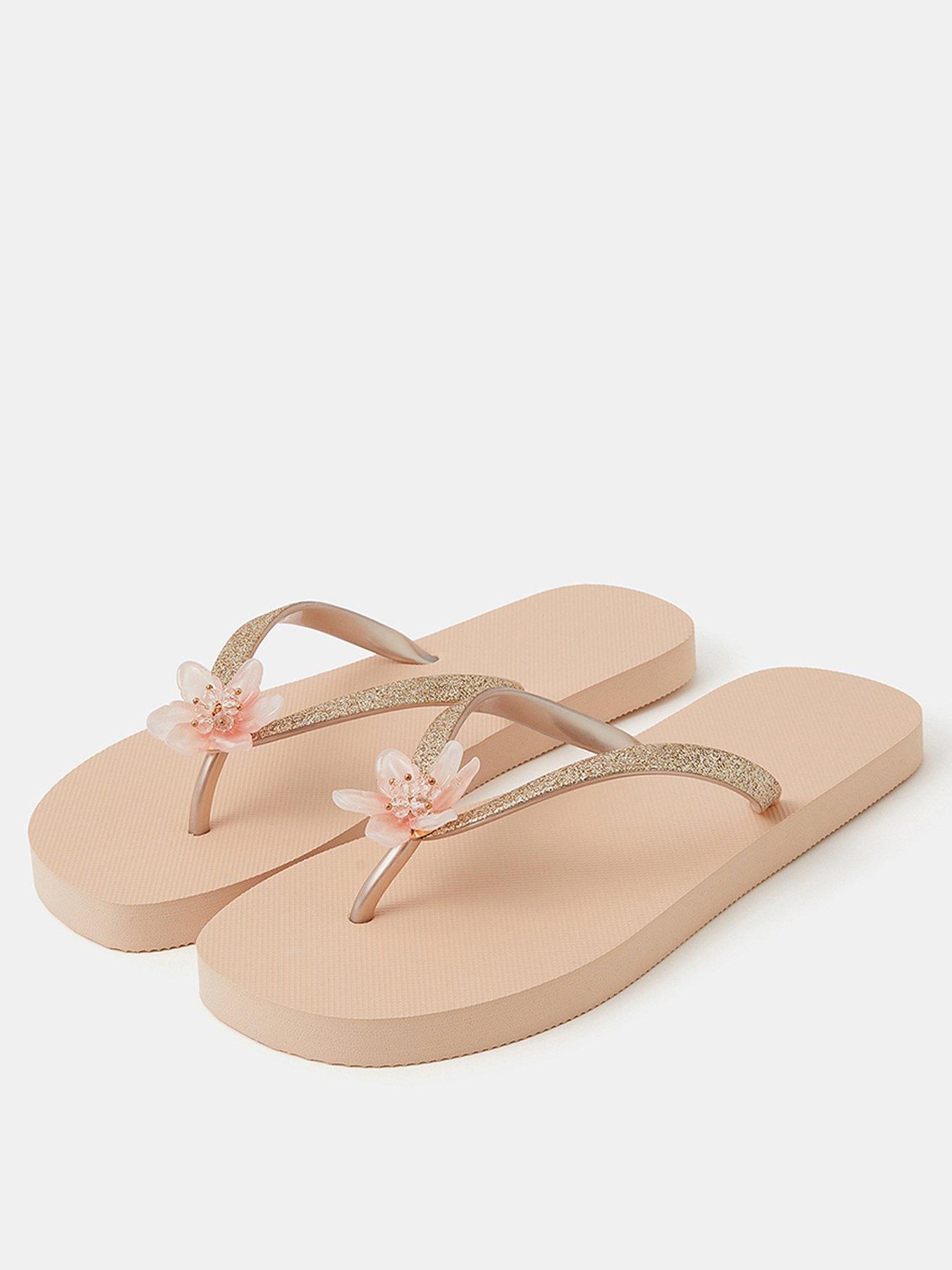 Image 2 of 4 of Accessorize Lotus Flower Flip Flops - Pink