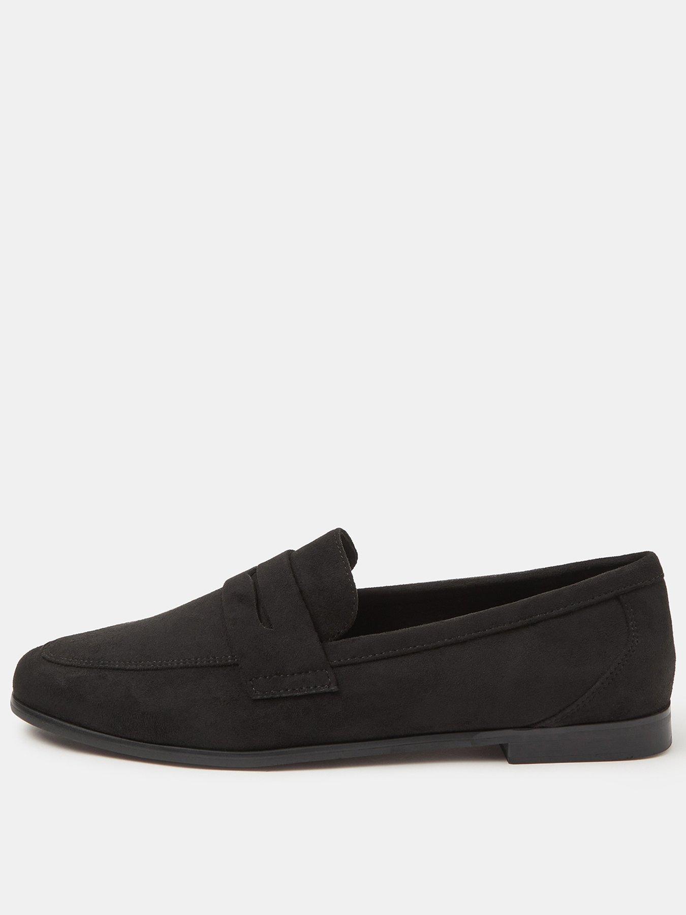 Image 1 of 4 of Accessorize Suedette Loafers - Black