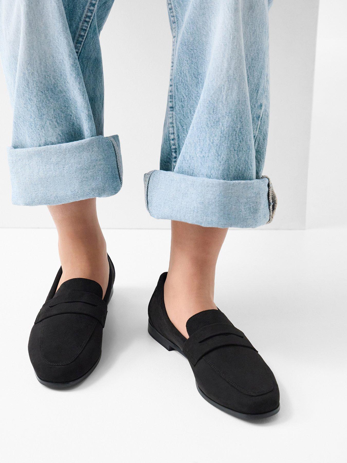 Image 4 of 4 of Accessorize Suedette Loafers - Black