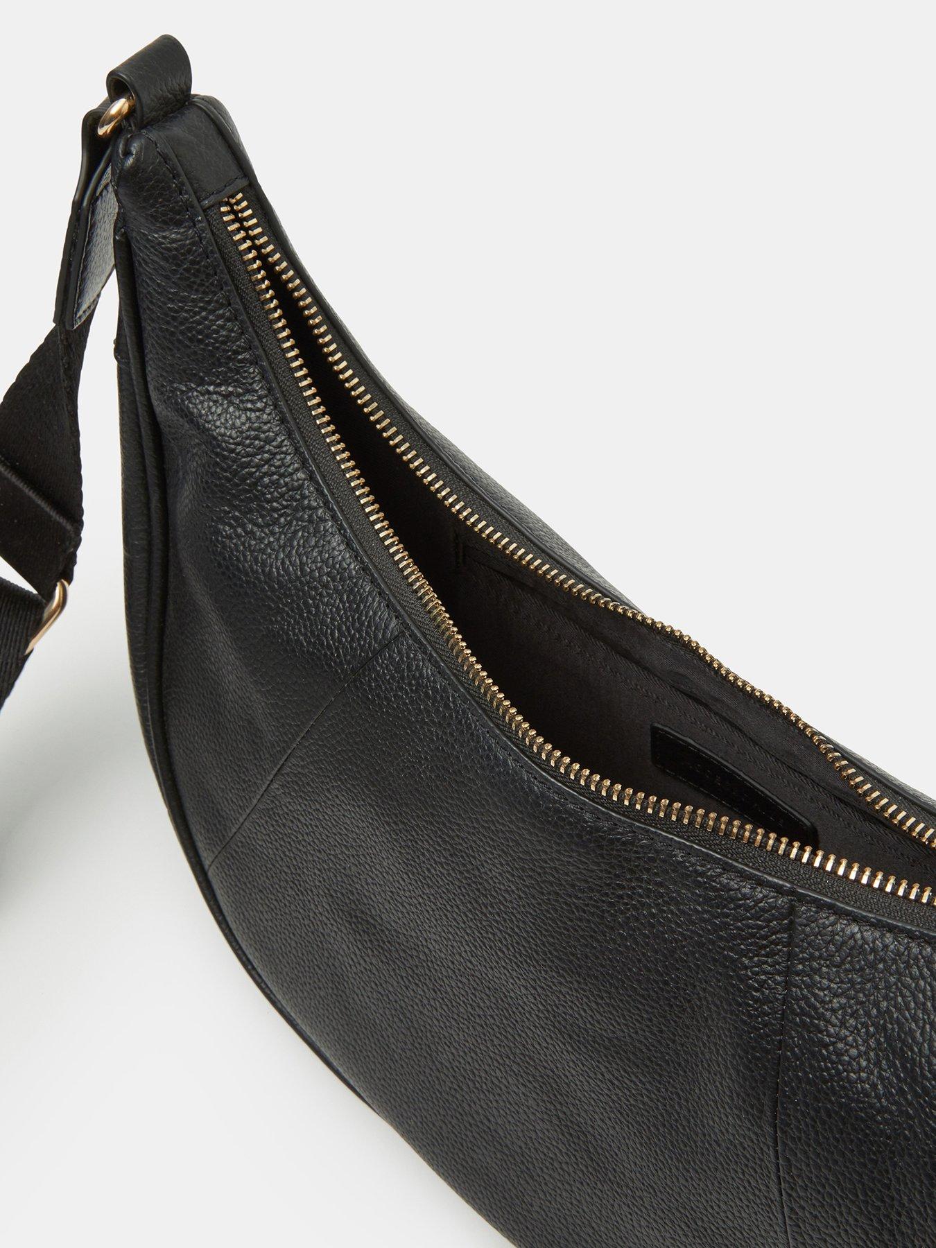  image of accessorize-leather-crossbody-bag-black