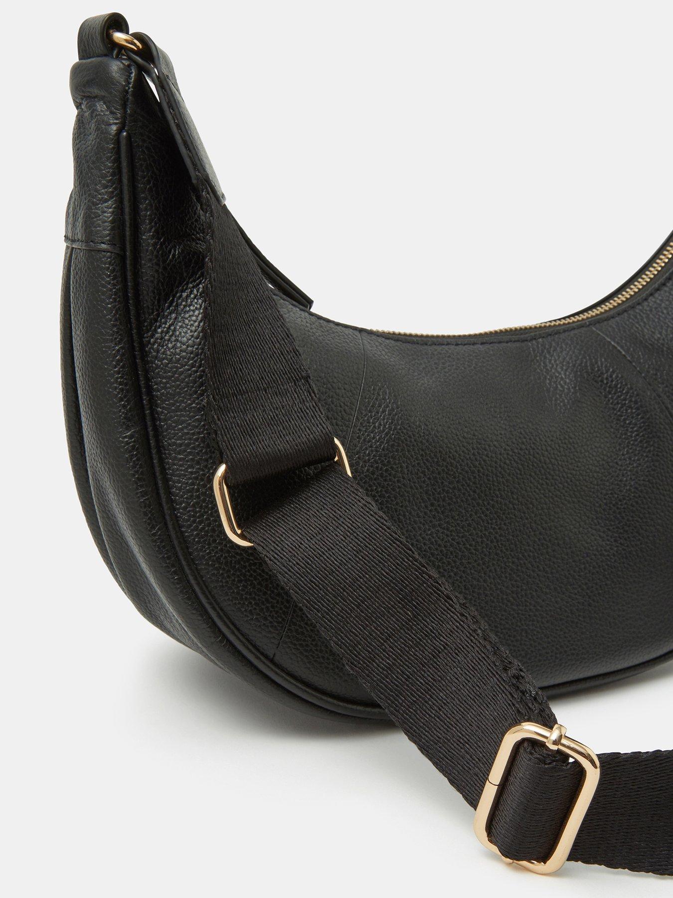  image of accessorize-leather-crossbody-bag-black