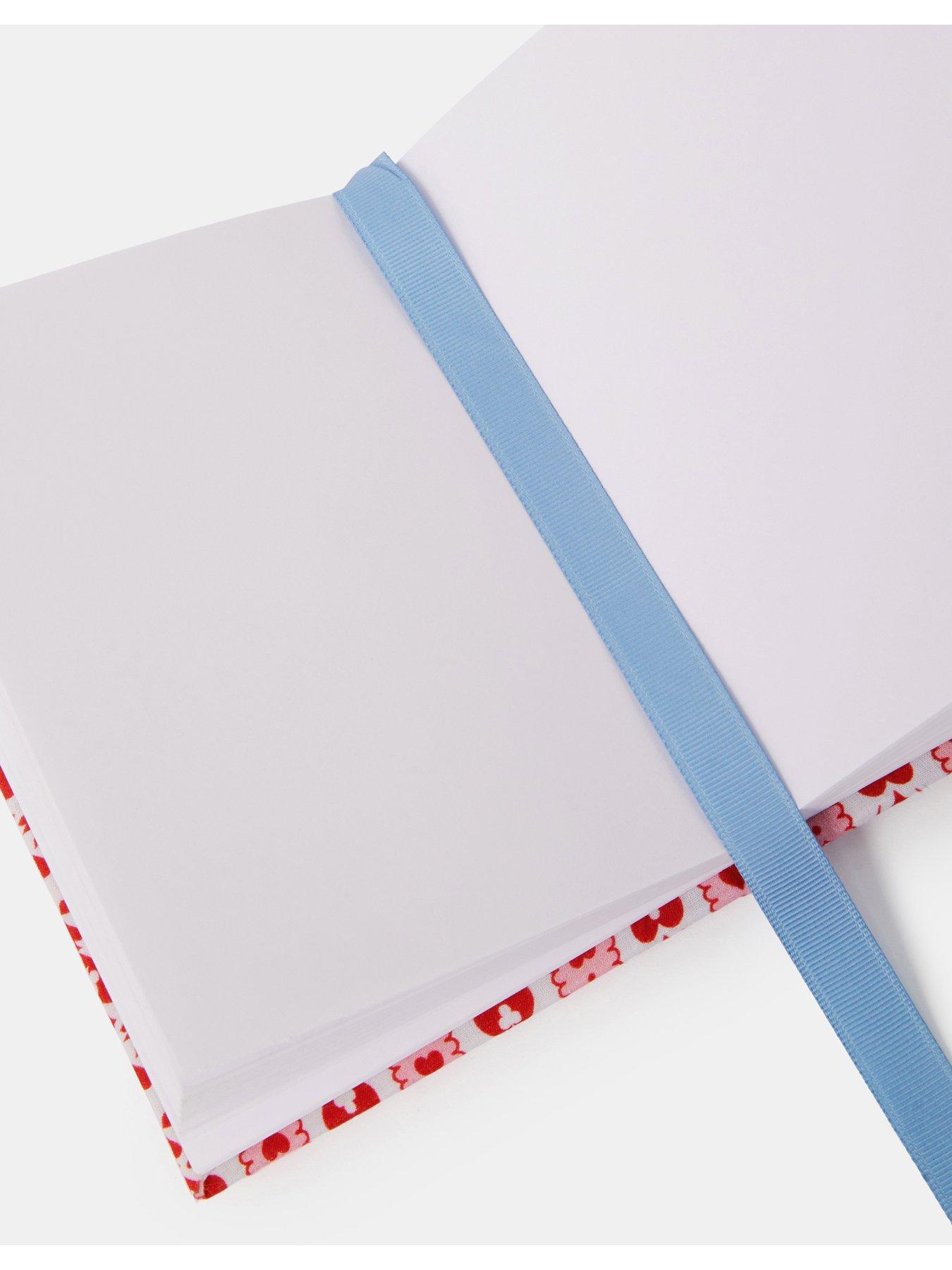  image of accessorize-heart-print-notebook-red