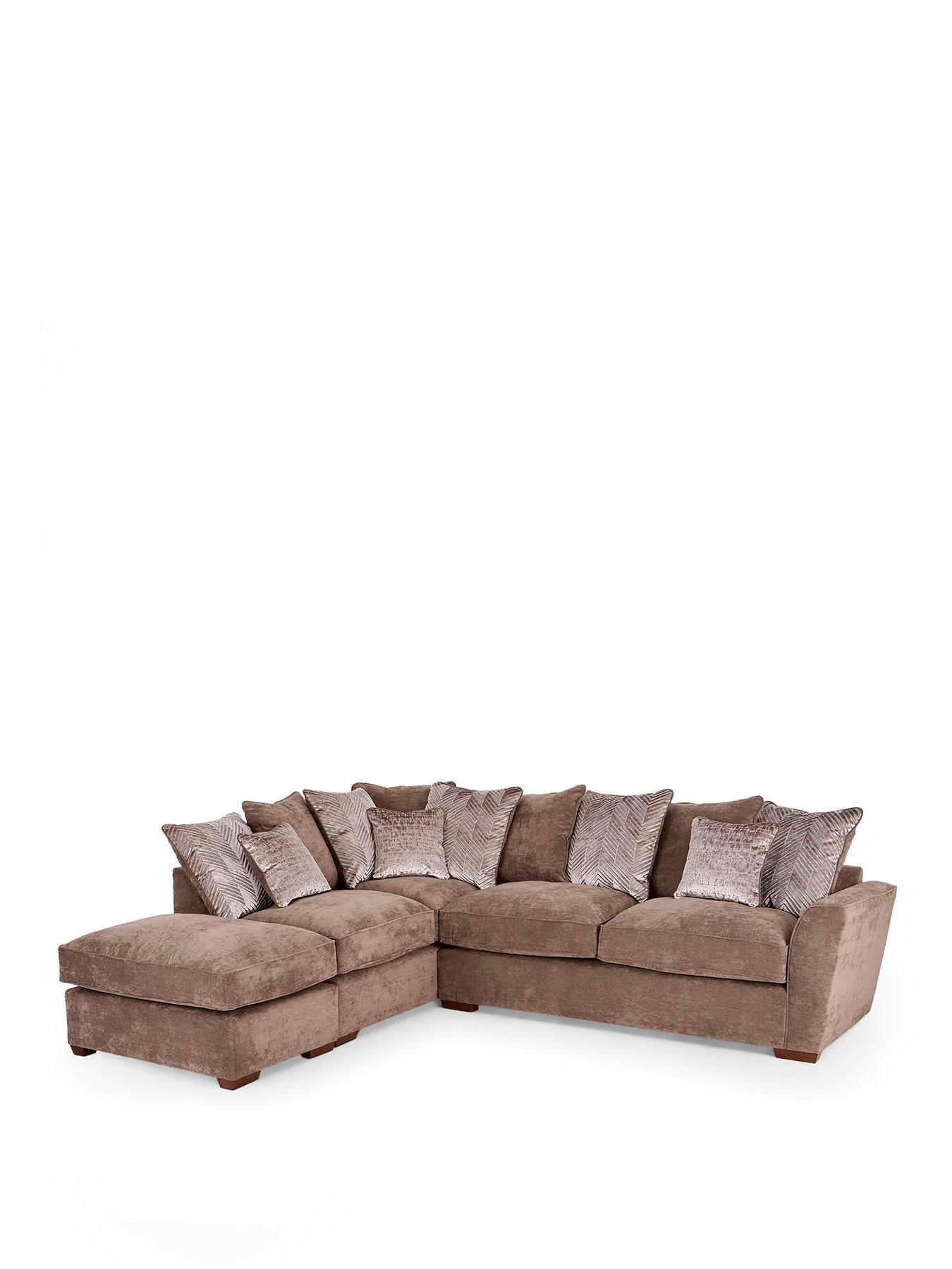 Image 2 of 7 of The Very Collection Roulette Left Hand Fabric Corner Chaise Sofa Bed with Footstool