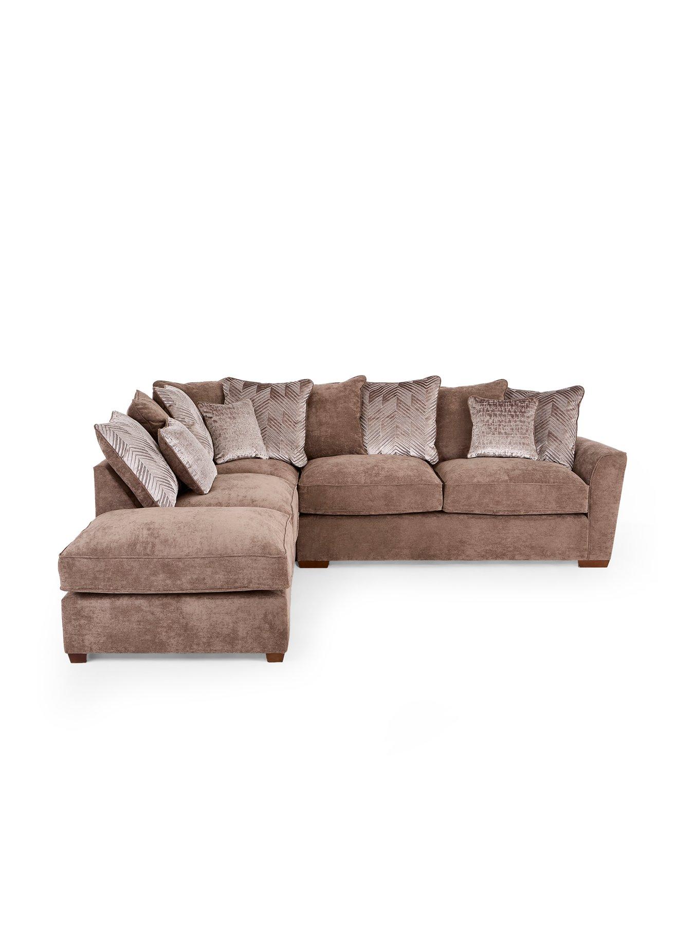 Image 3 of 7 of The Very Collection Roulette Left Hand Fabric Corner Chaise Sofa Bed with Footstool