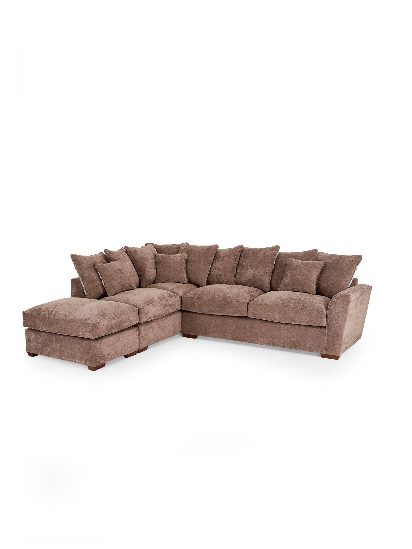 Image 4 of 7 of The Very Collection Roulette Left Hand Fabric Corner Chaise Sofa Bed with Footstool