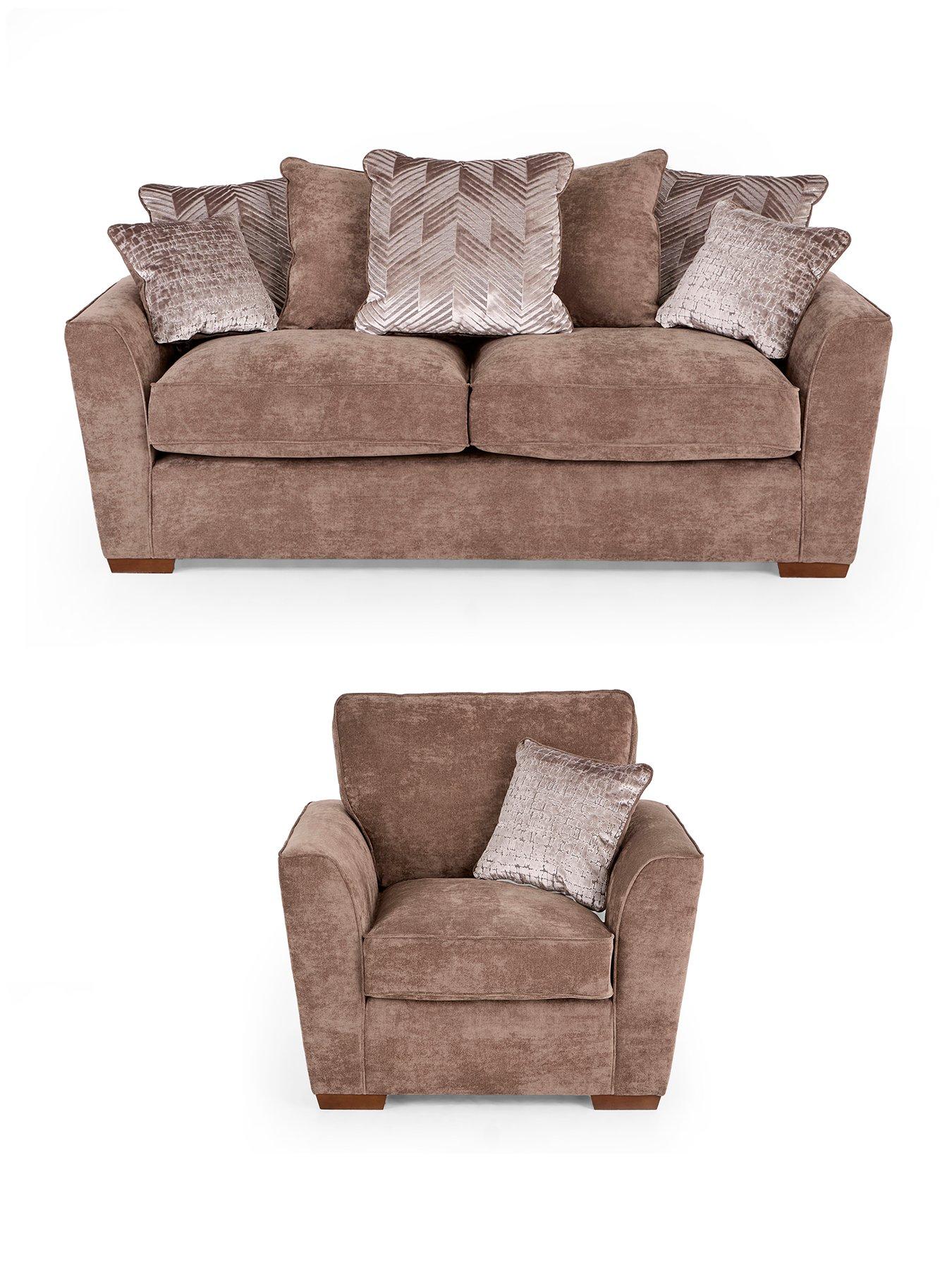 Image 2 of 7 of The Very Collection Roulette 3 Seater Fabric Sofa + Chair Set