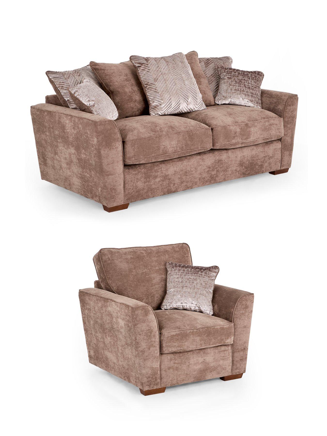 Image 3 of 7 of The Very Collection Roulette 3 Seater Fabric Sofa + Chair Set