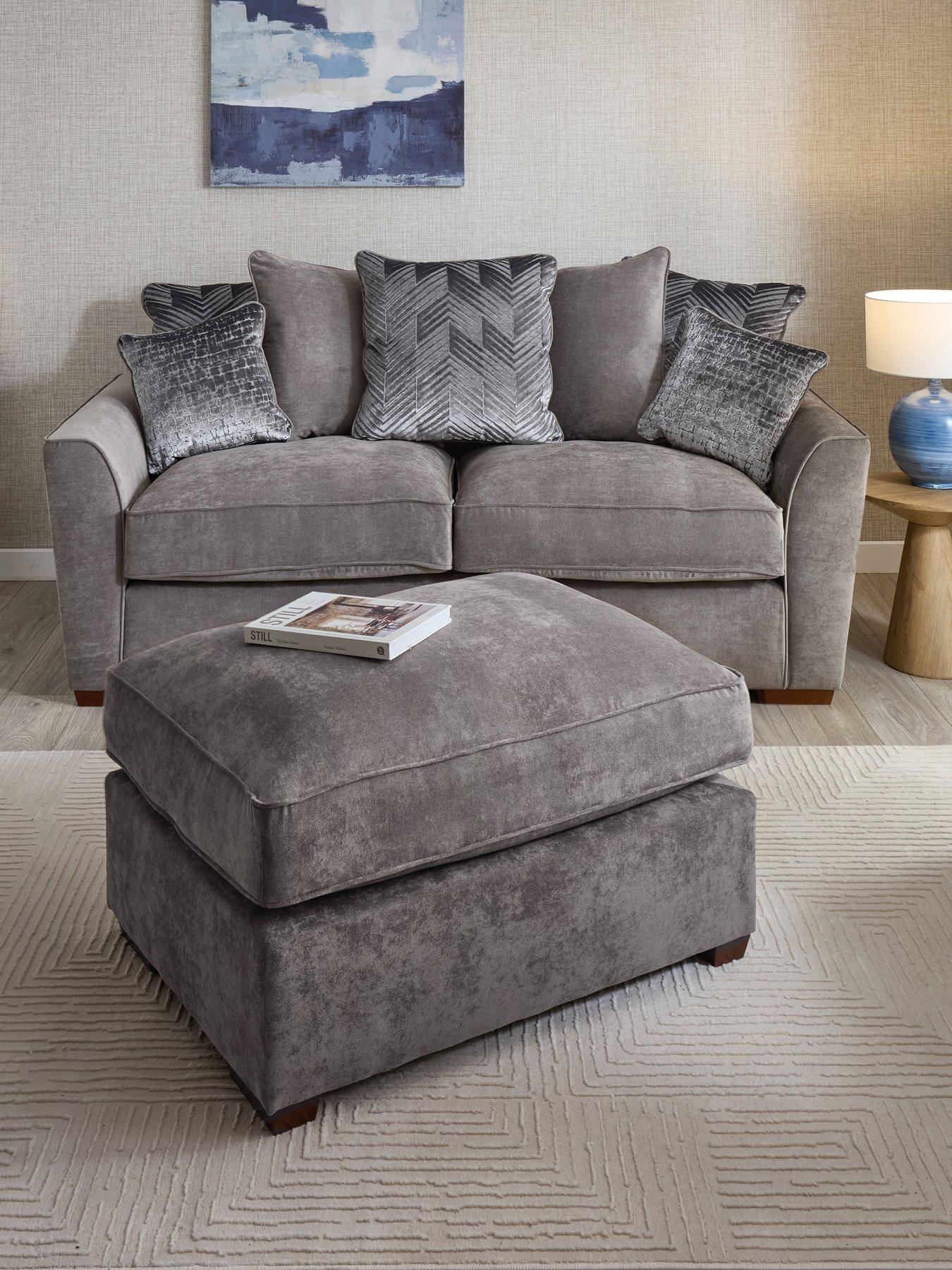 The Very Collection Roulette 3 Seater Fabric Sofa + Footstool Set