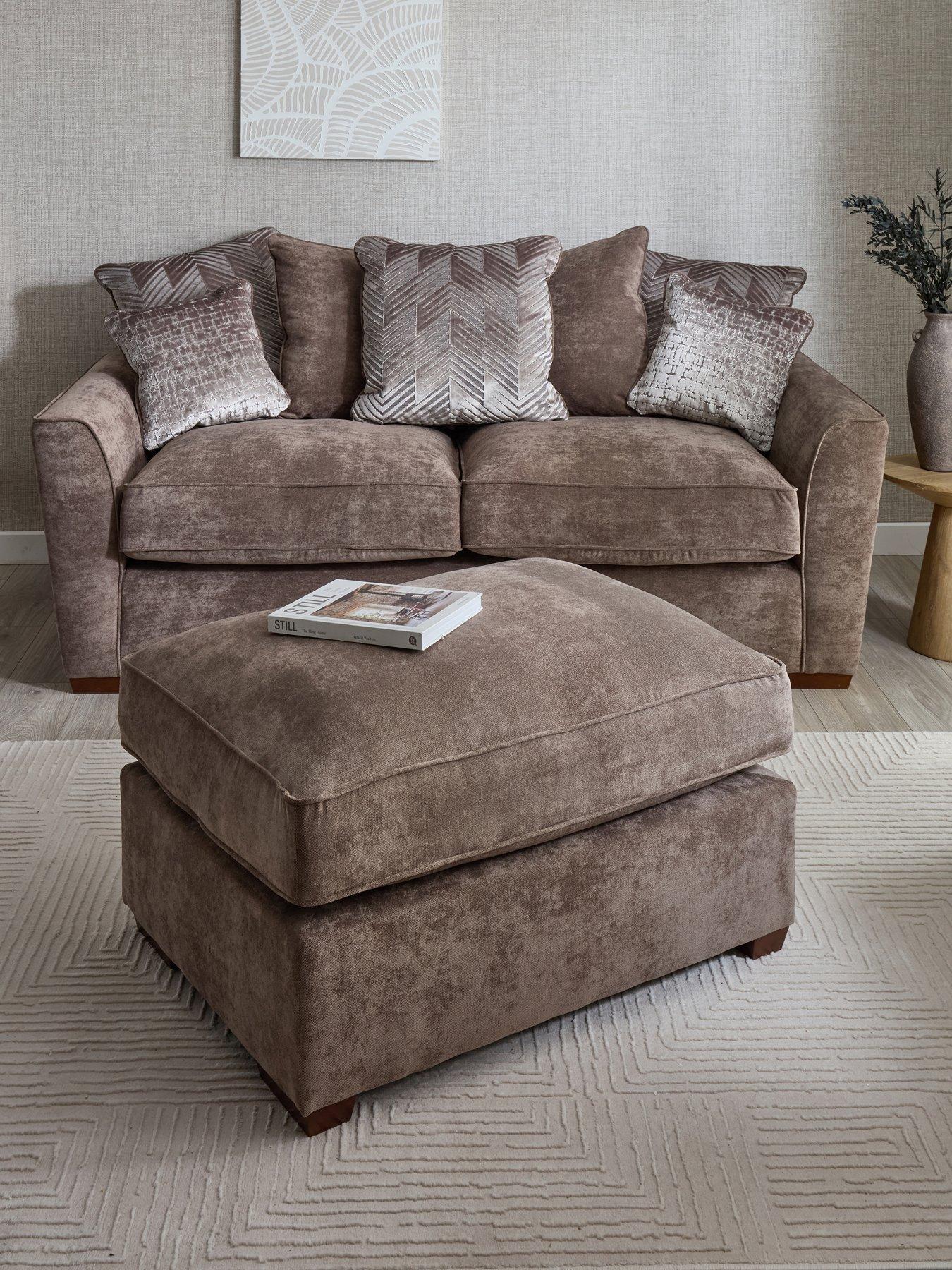 The Very Collection Roulette 3 Seater Fabric Sofa + Footstool Set