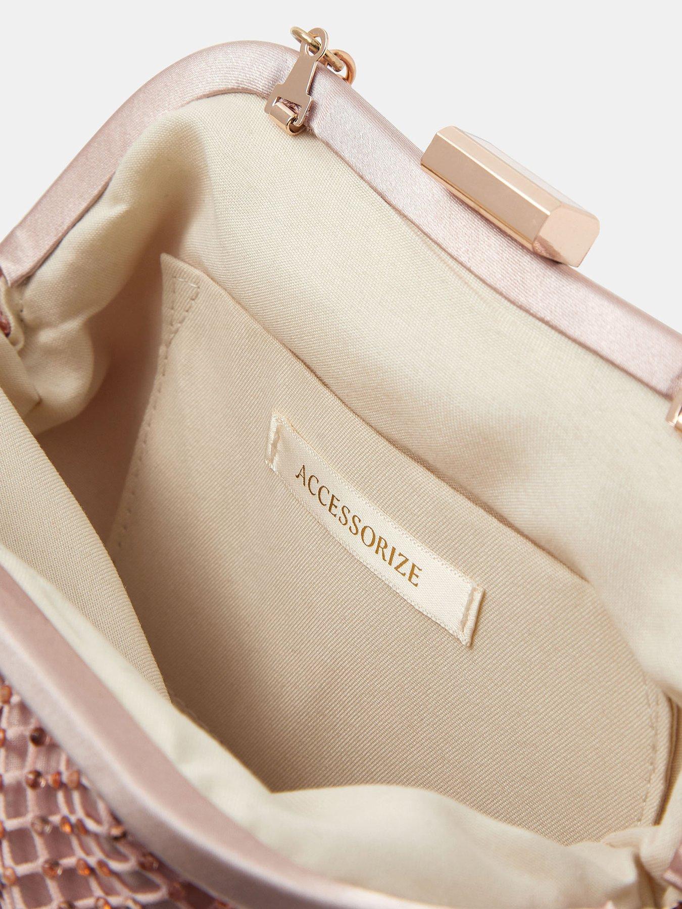 Image 4 of 5 of Accessorize Sequin Clip Frame Clutch Bag - Pink
