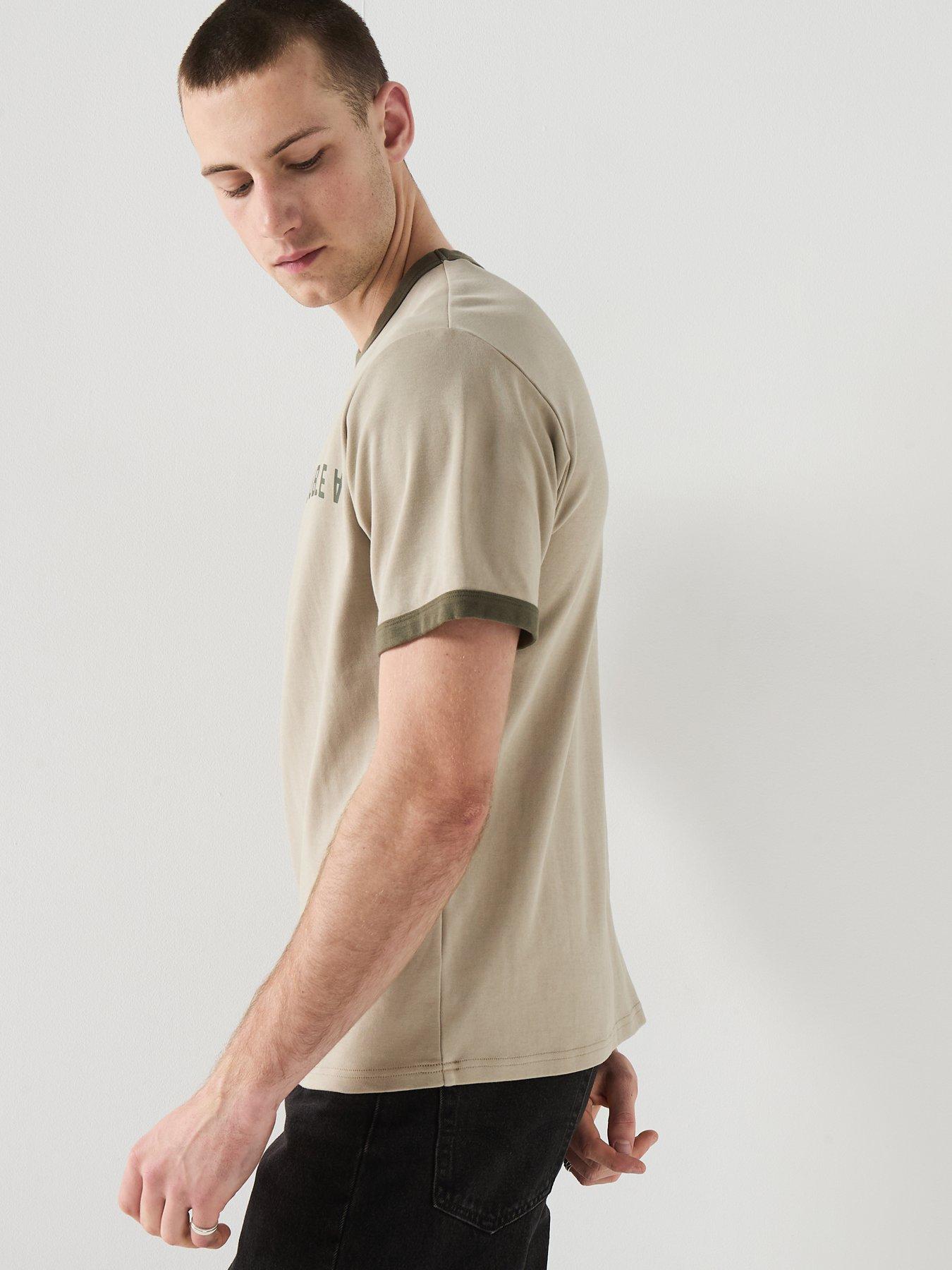 Image 6 of 6 of Double A by Wood Wood Contrast Trims&nbsp;Ringer T-Shirt - Light Green