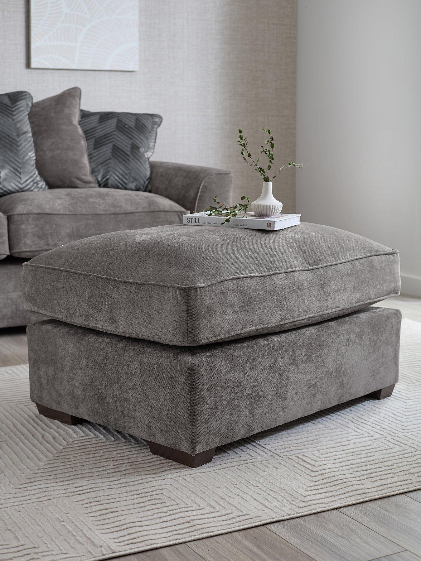 The Very Collection Roulette Fabric Large Footstool
