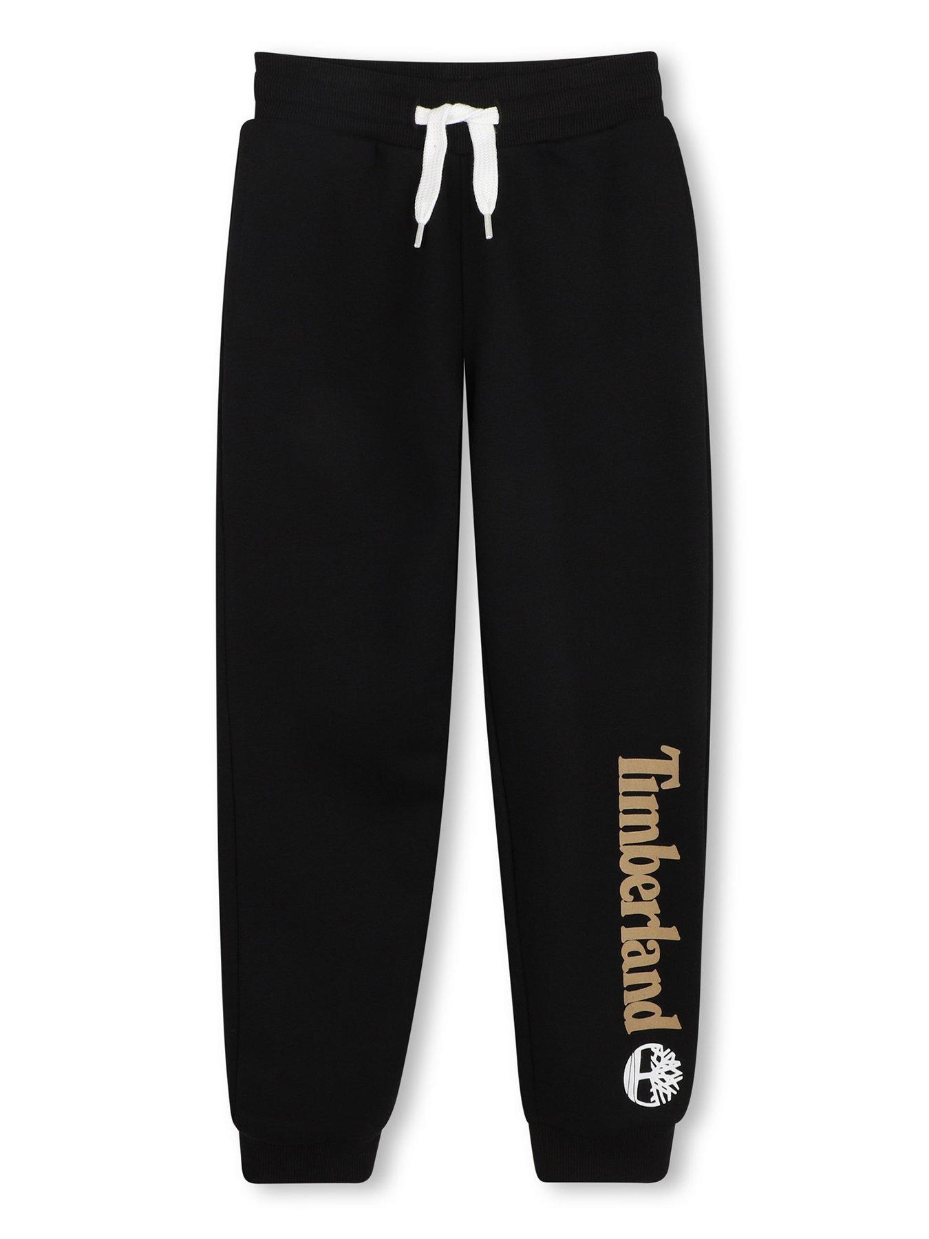 front image of timberland-boys-jogging-bottoms-black