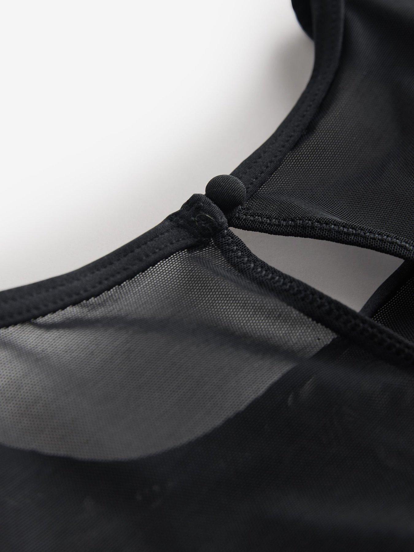  image of lipsy-emb-cap-sleeve-bodysuit-black